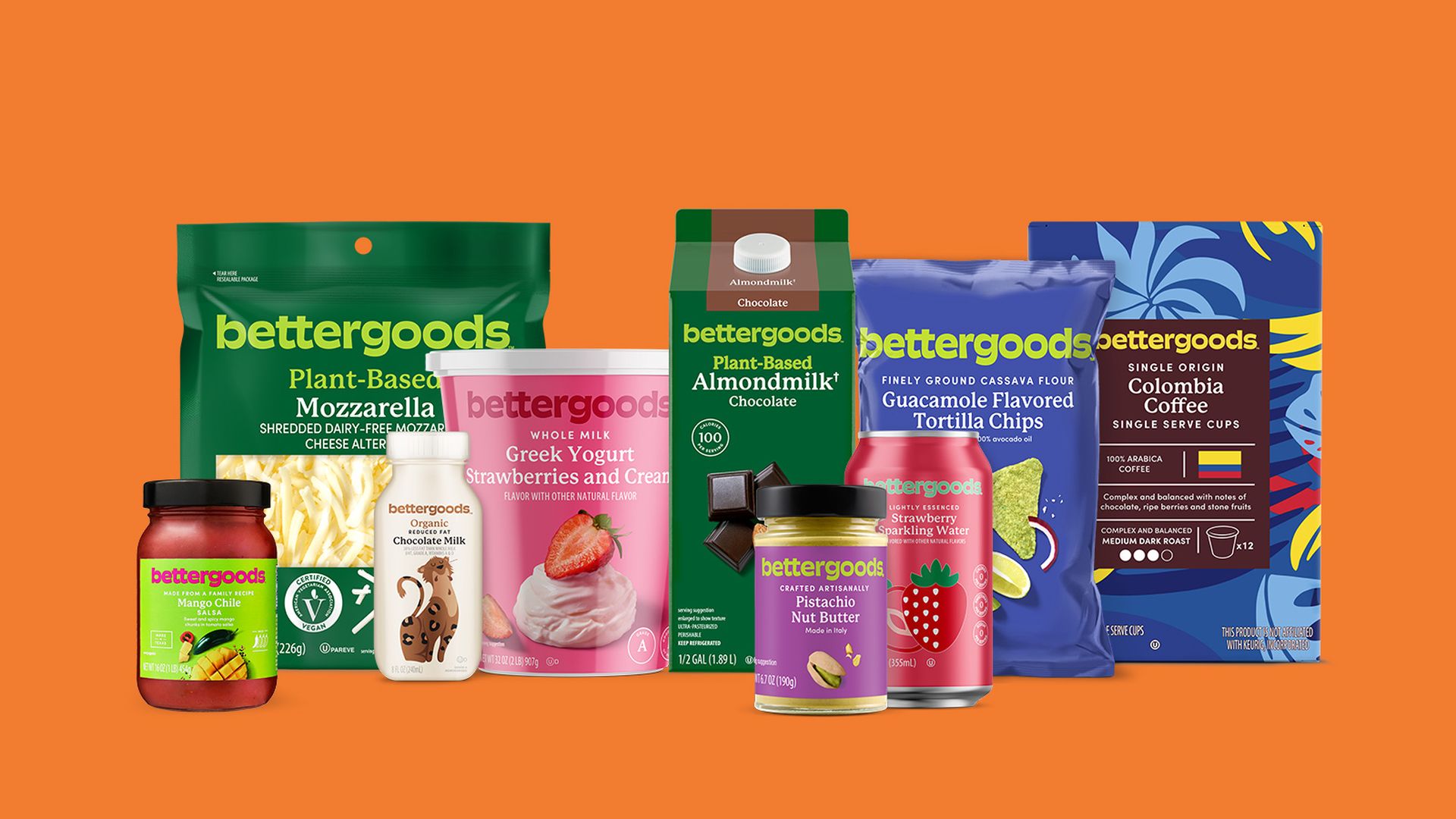 Display of products from Walmart’s new brand “bettergoods.”