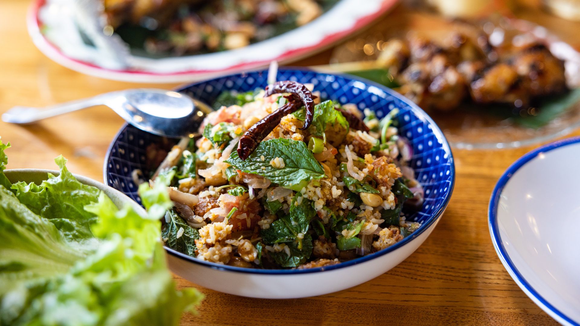 Crispy rice salad at Thip Khao. Photo: Noh Leftovers