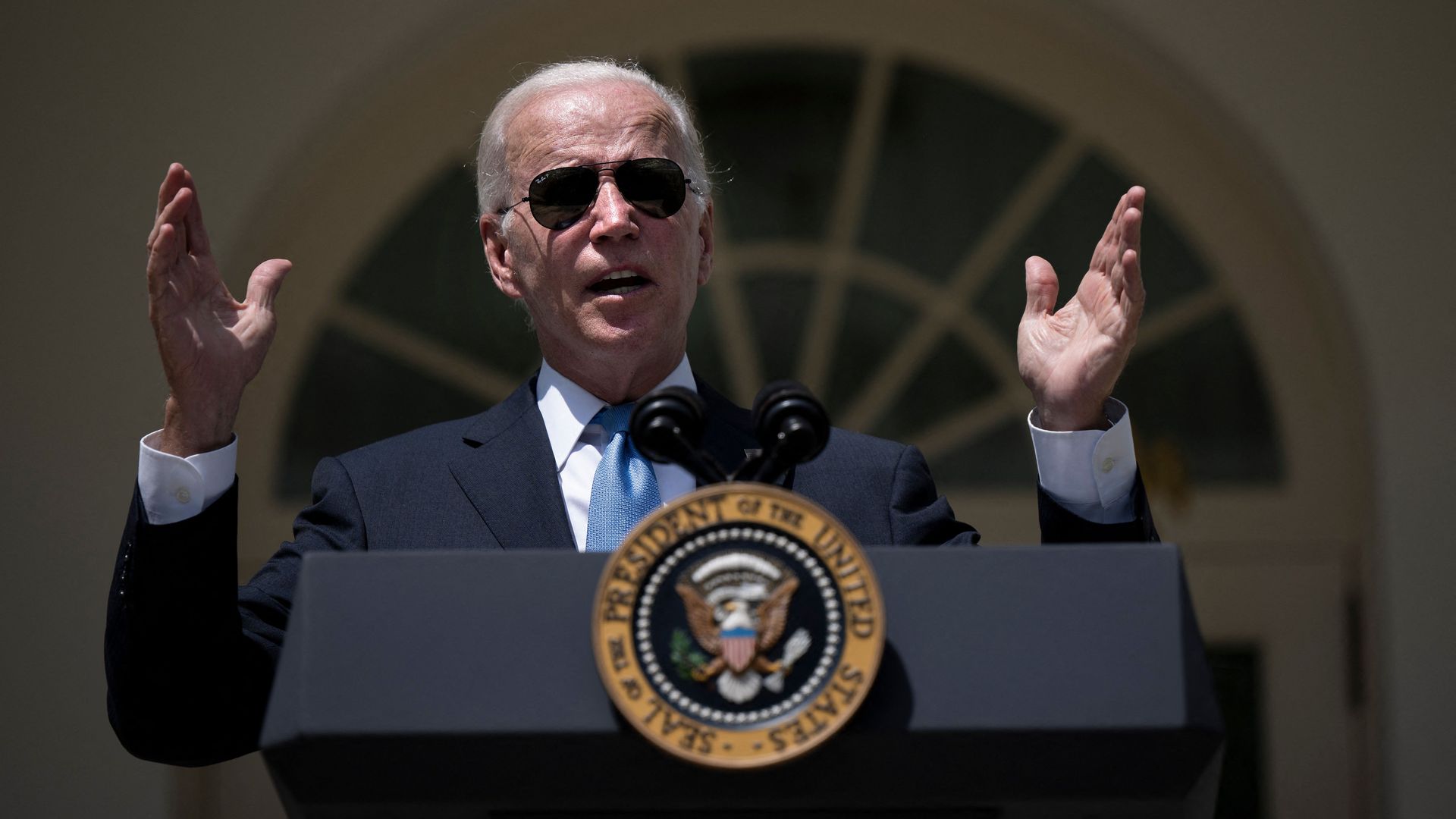 President Biden speaking at the Rose Garden on Wednesday.