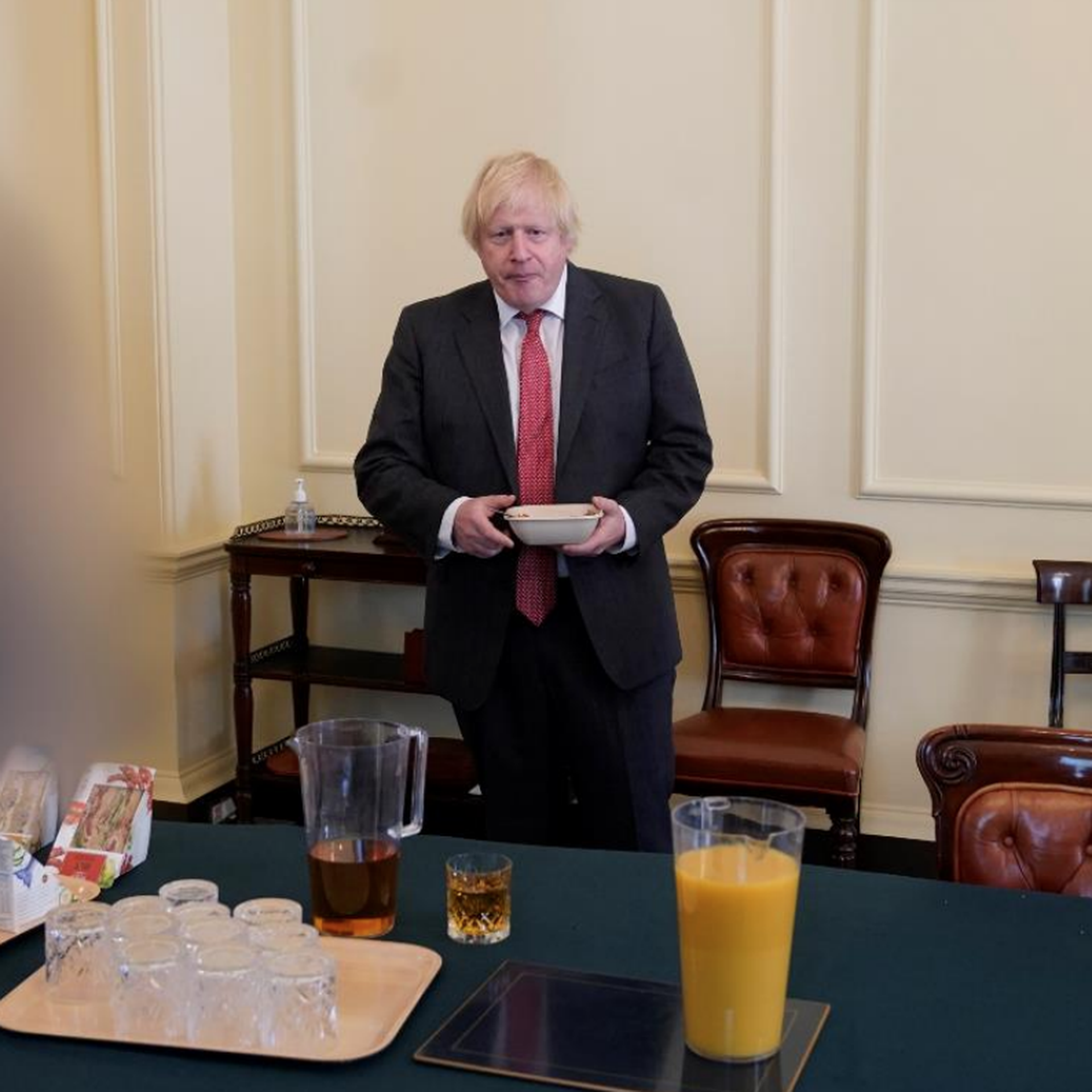 A photo showing Boris Johnson from Sue Gray's report