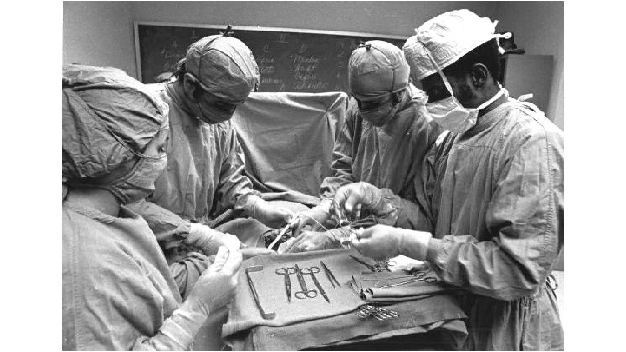 Students at the Miami-Dade Junior College Medical Center Fred Ascher Allied Health Careers Building studying operating room technology in November 1971.