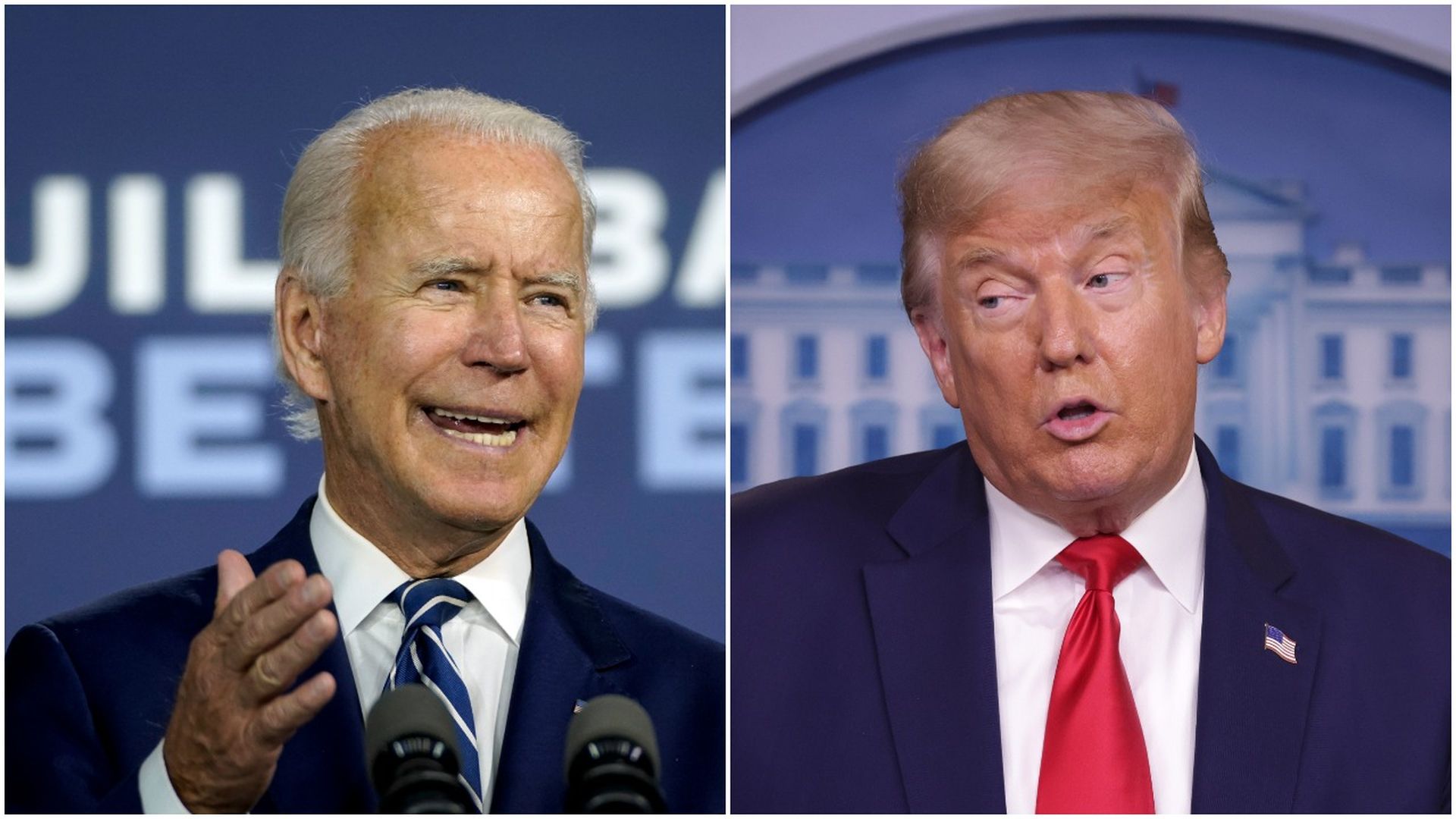  Combination images of presumptive Democratic presidential nominee Joe Biden and President Trump. 