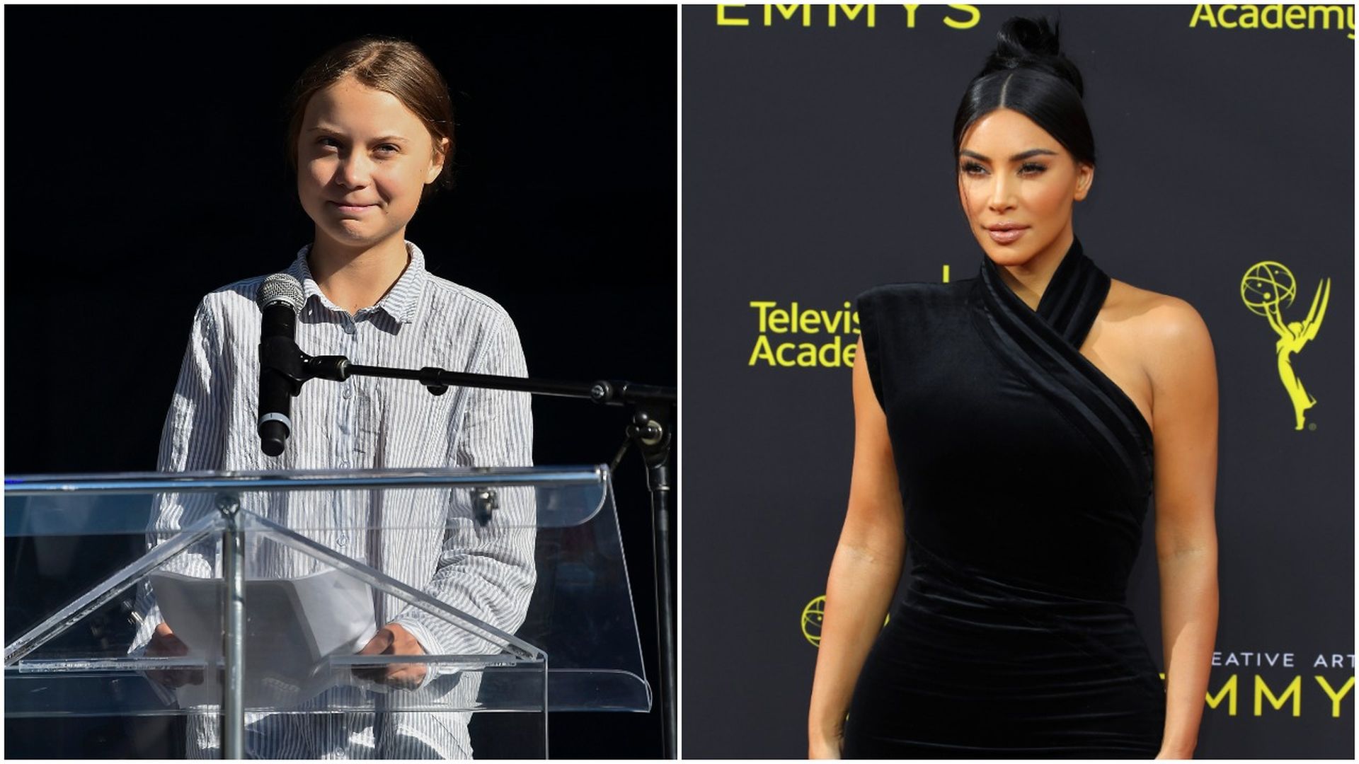 Teen climate activist Greta Thunberg and reality TV star Kim Kardashian