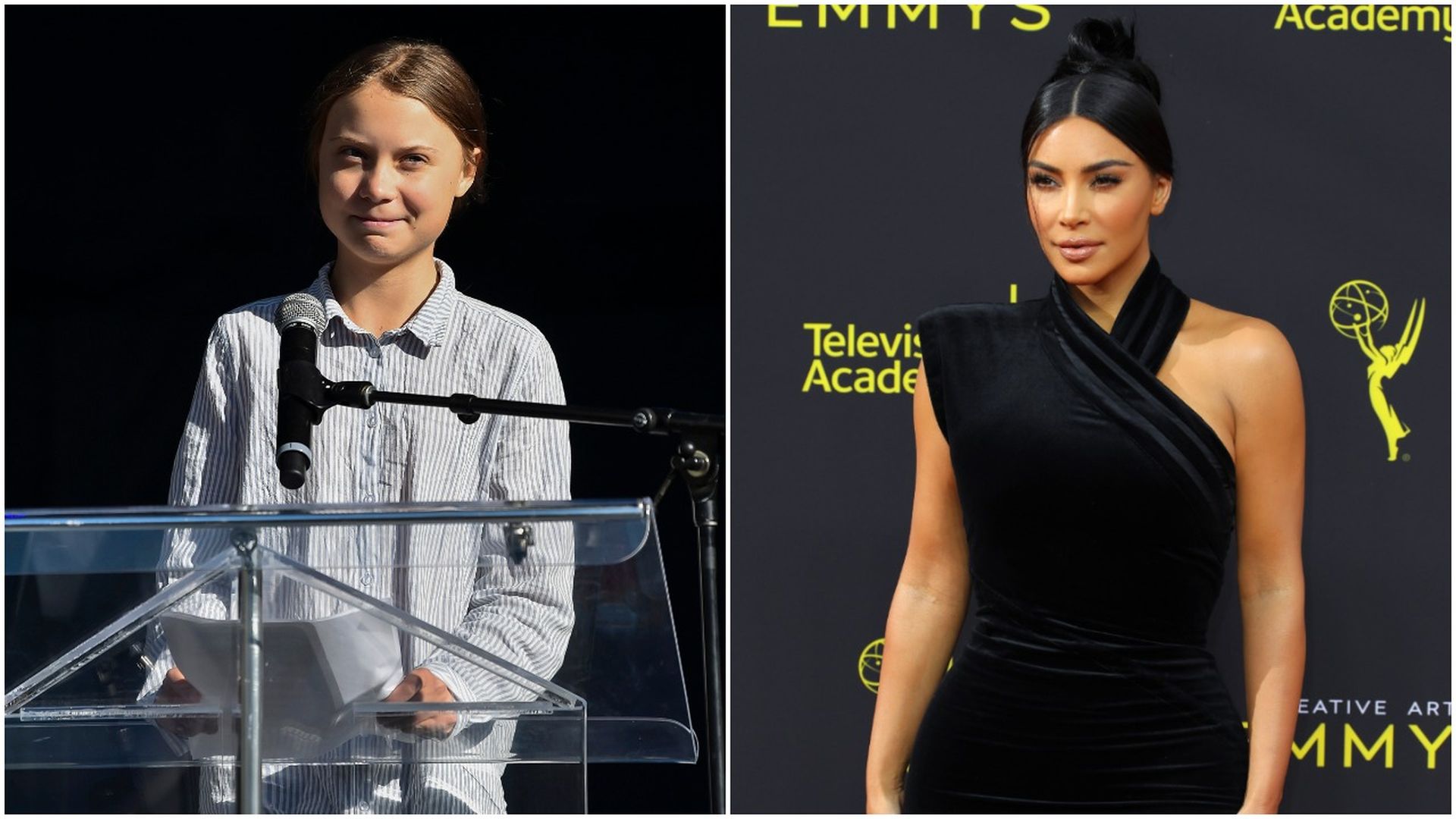 Teen climate activist Greta Thunberg and reality TV star Kim Kardashian