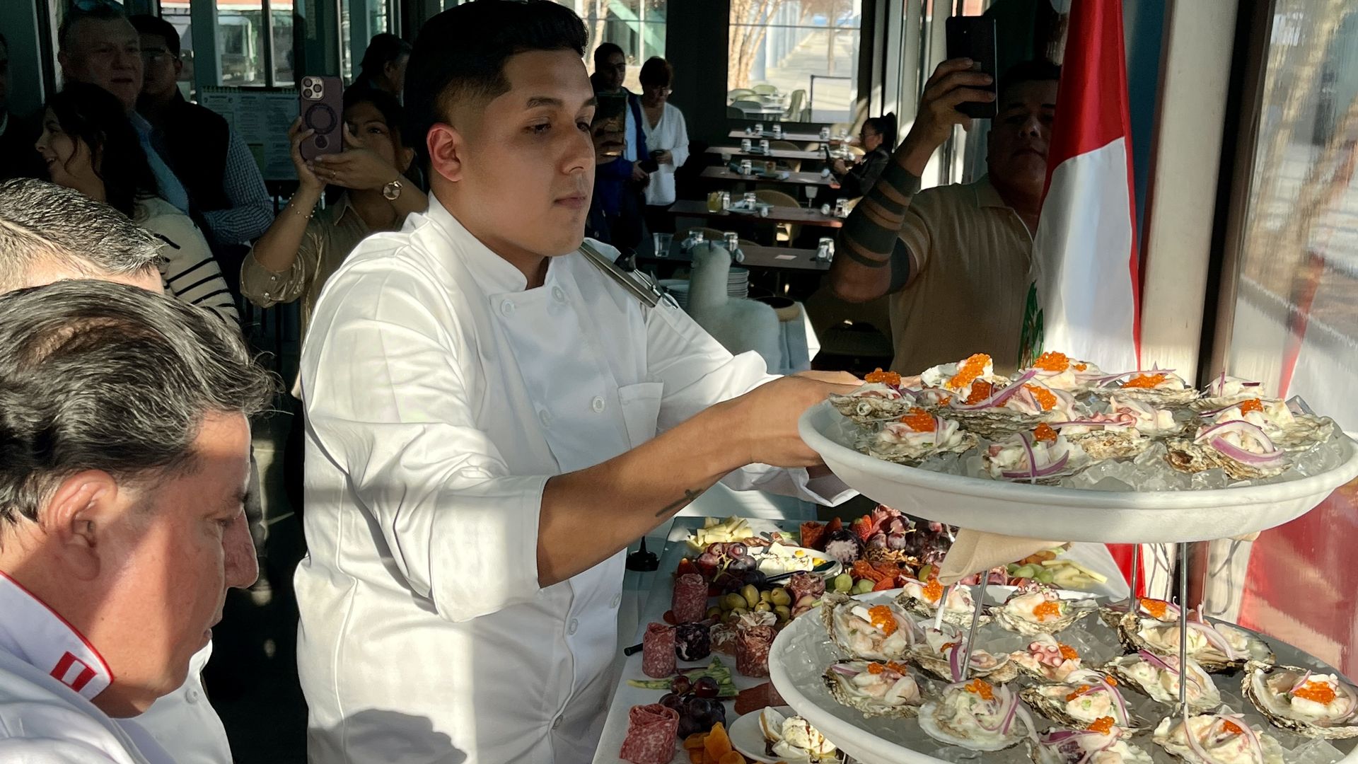 chef working on seafood