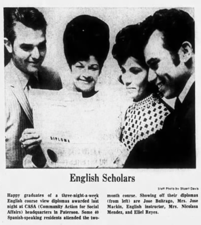 A newspaper clipping of Yacob's grandfather graduating from High School.