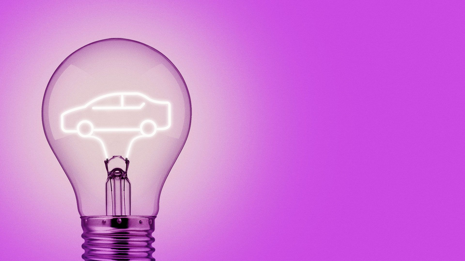 Illustration of lightbulb with a car filament