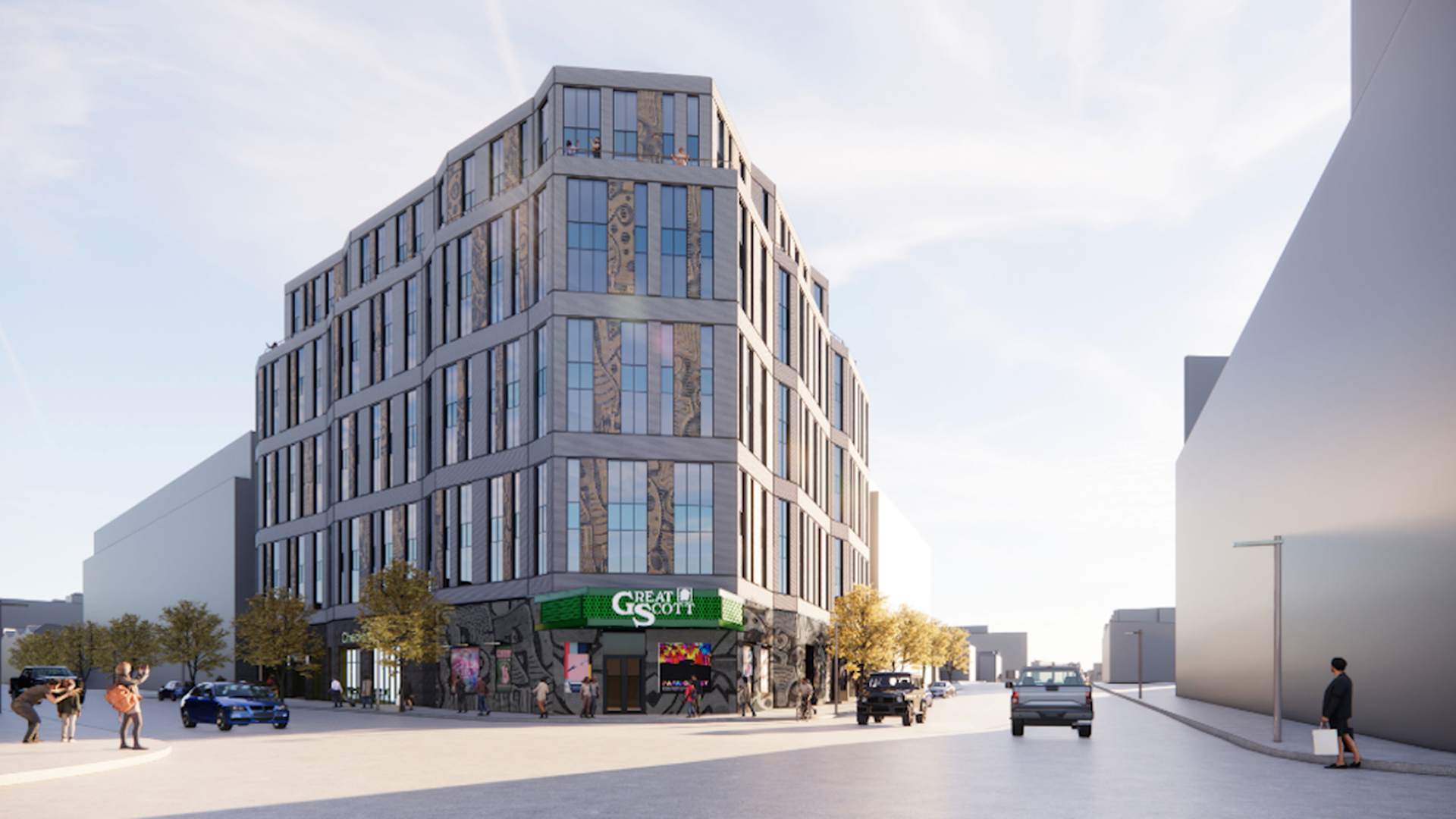 Rendering of a building