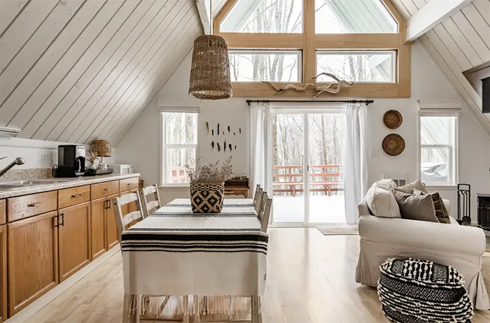 Storybook A-Frame Cabin kitchen