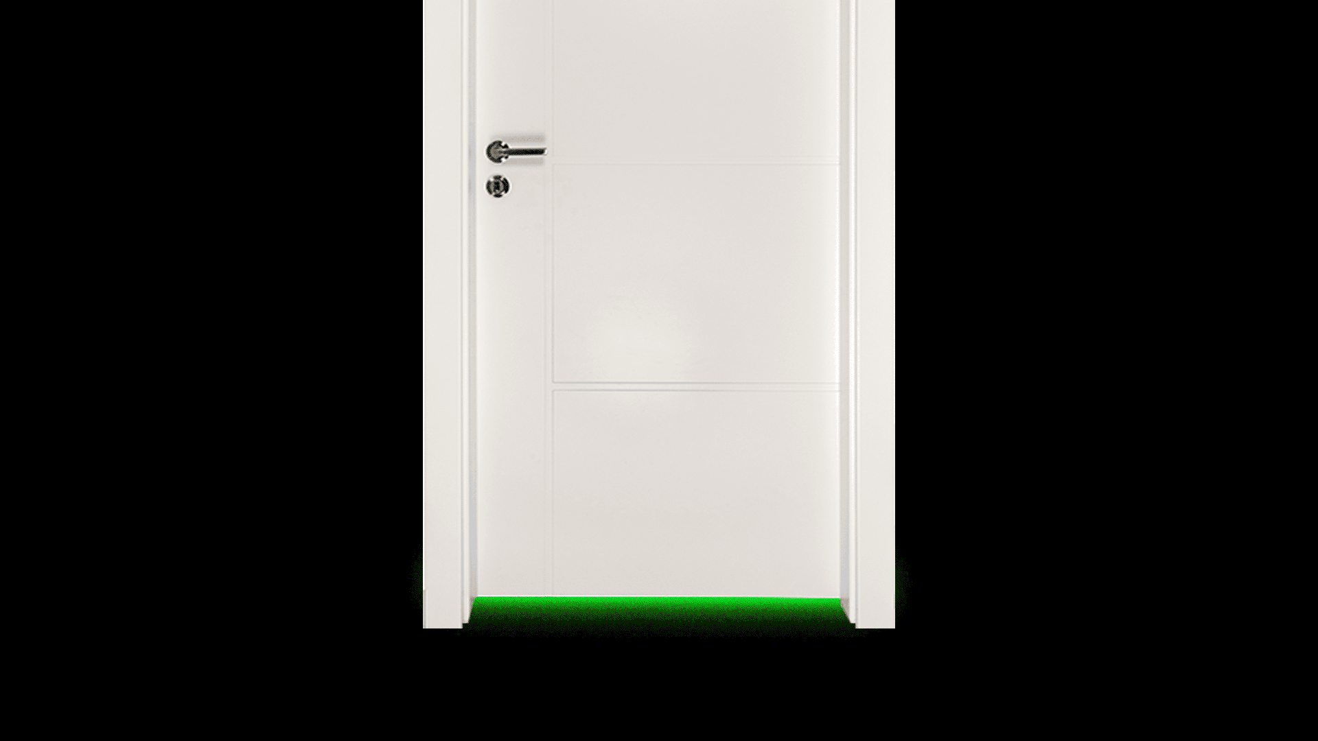 Illustration of a closed door with something glowing behind it 
