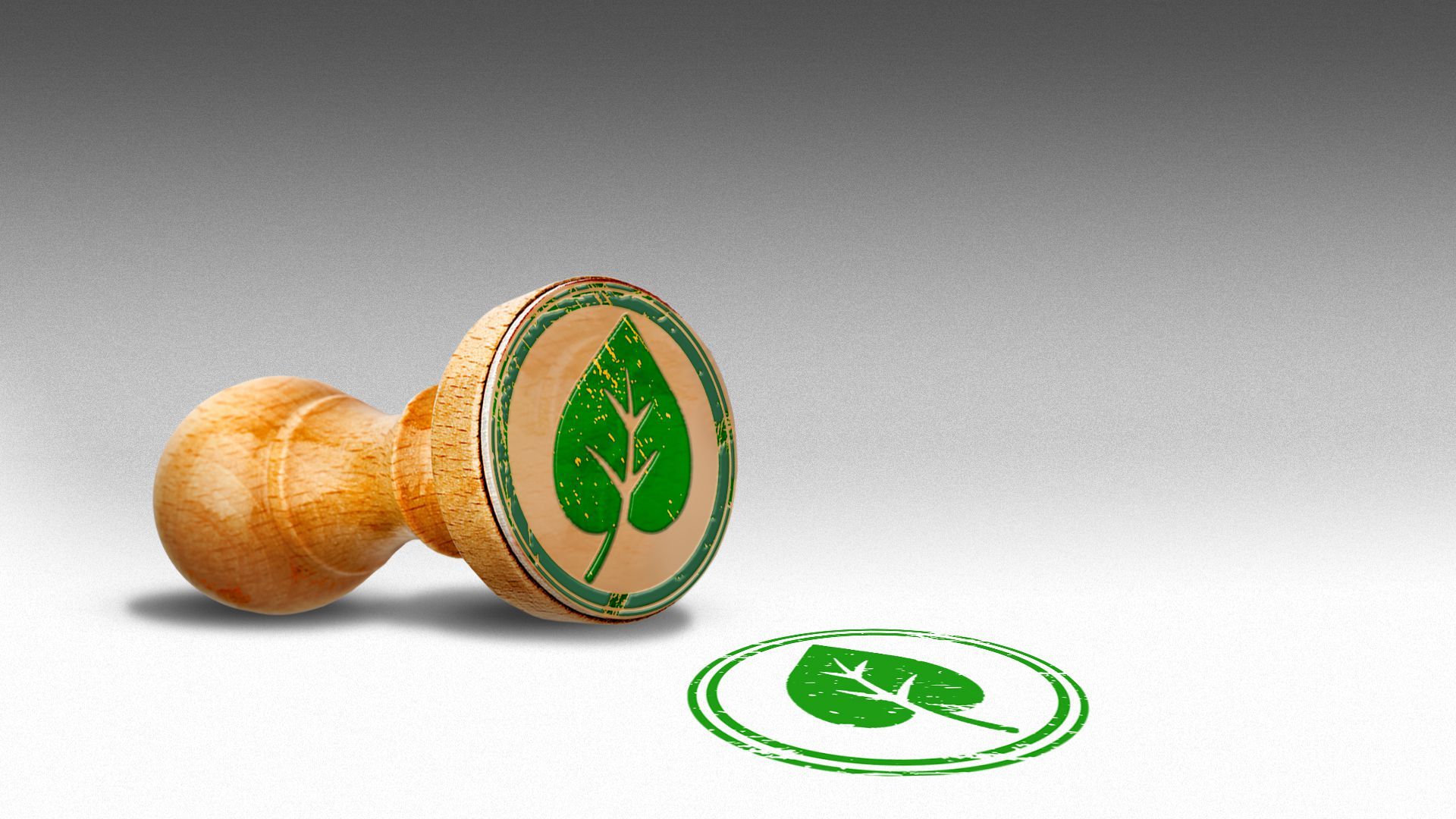 Illustration of a rubber stamp with a leaf shape