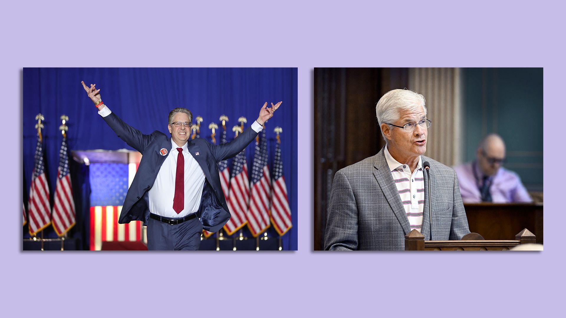 Matthew DePerno (left) and Mike Shirkey. 