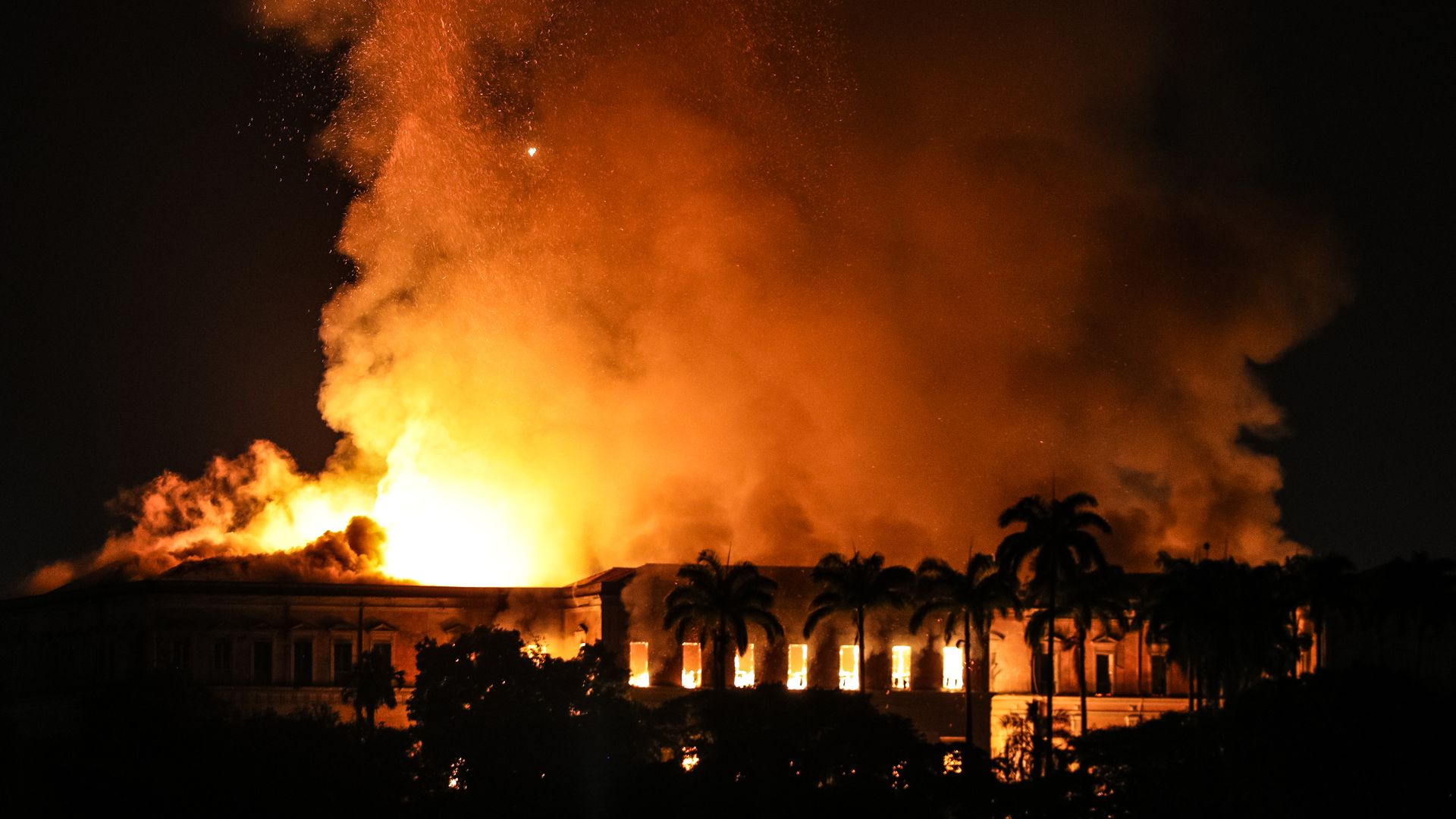 Fire at the National Museum of Brazil in Rio de Janeiro. Photo: Buda Mendes/Getty Images