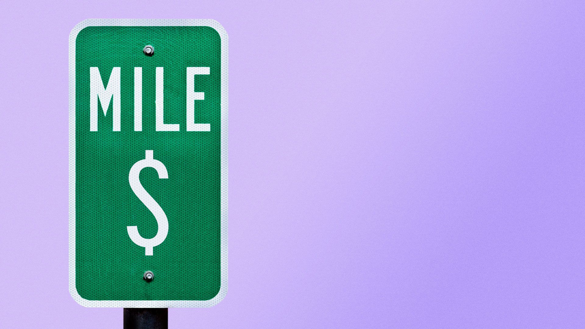 Illustration of a mile marker sign with a dollar sign