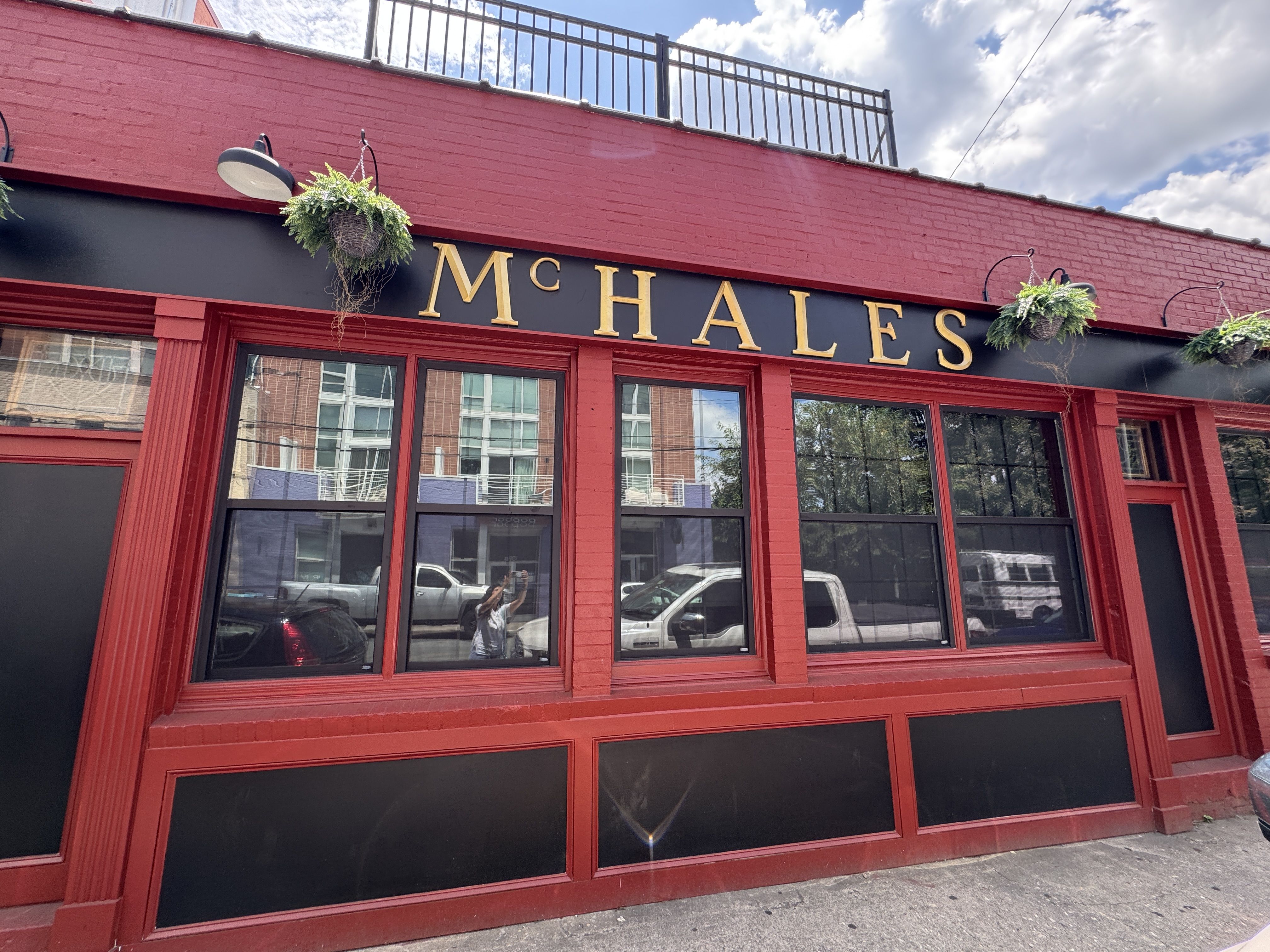 outside pub with sign that reads "McHales"
