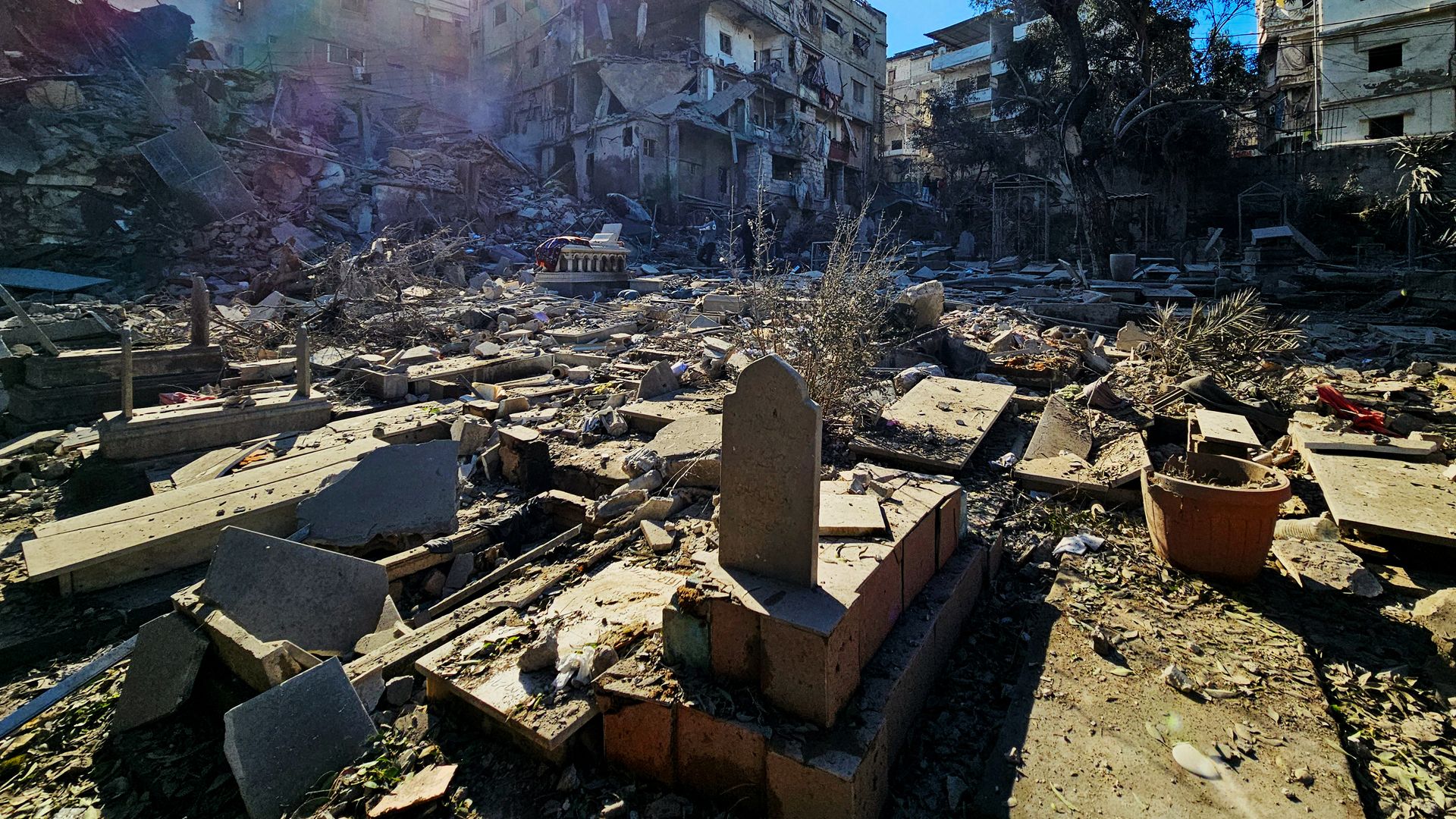 grave and rubble