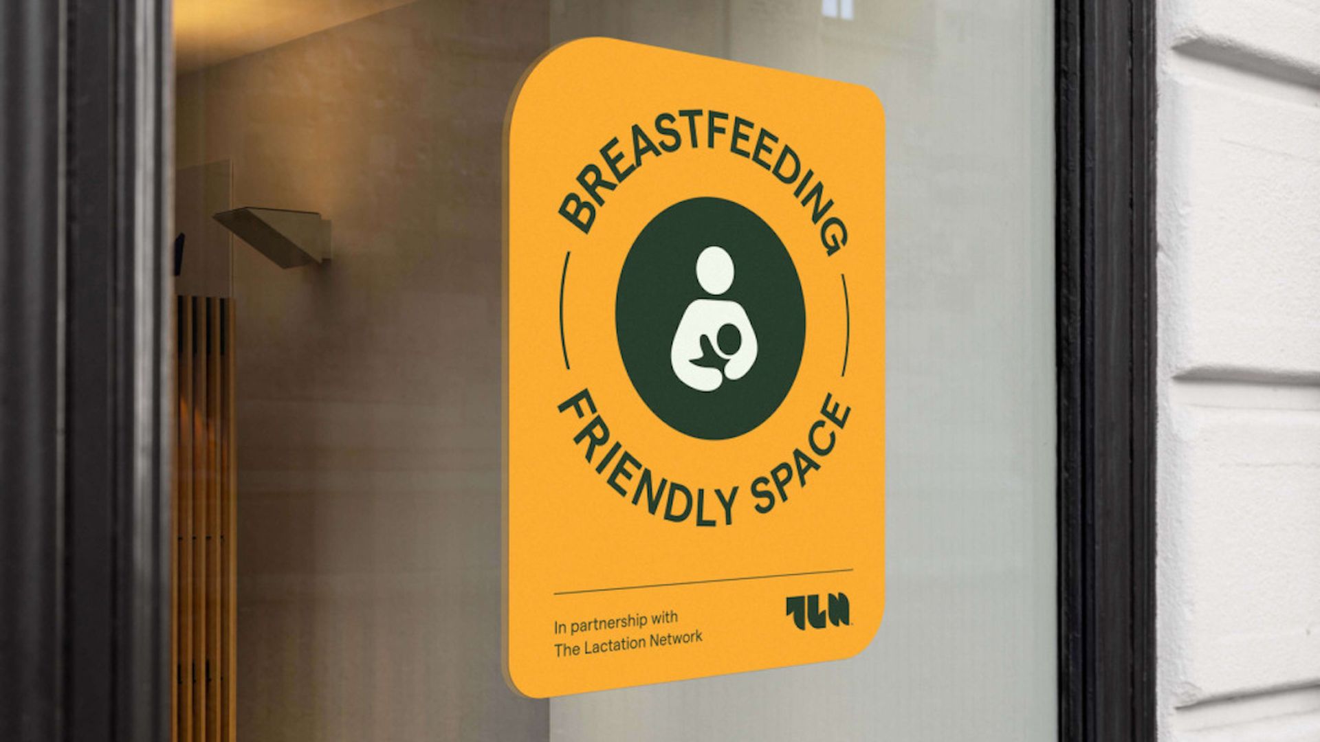 A picture of a window that says breastfeeding friendly space