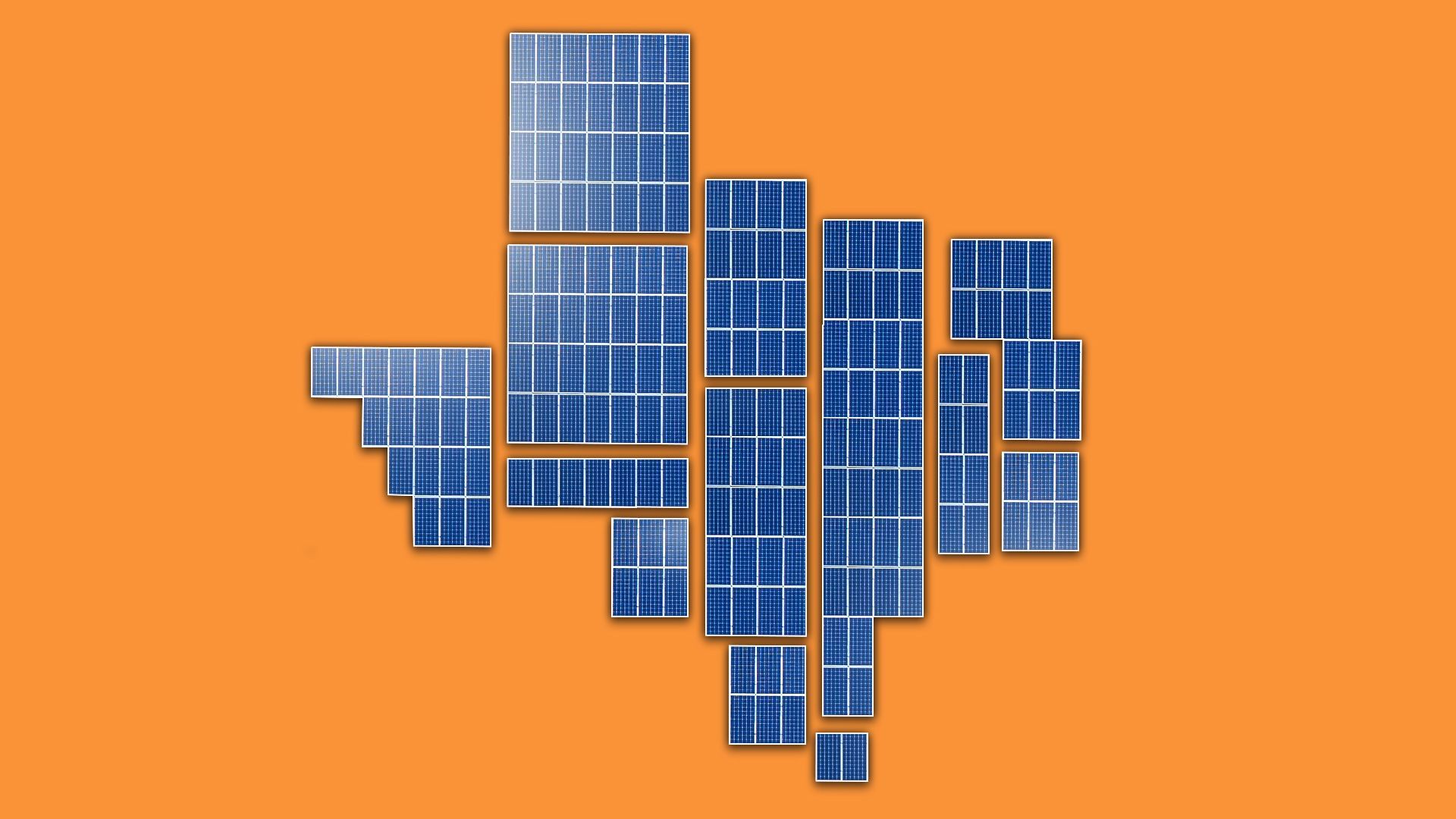 Illustration of solar panels in the shape of Texas