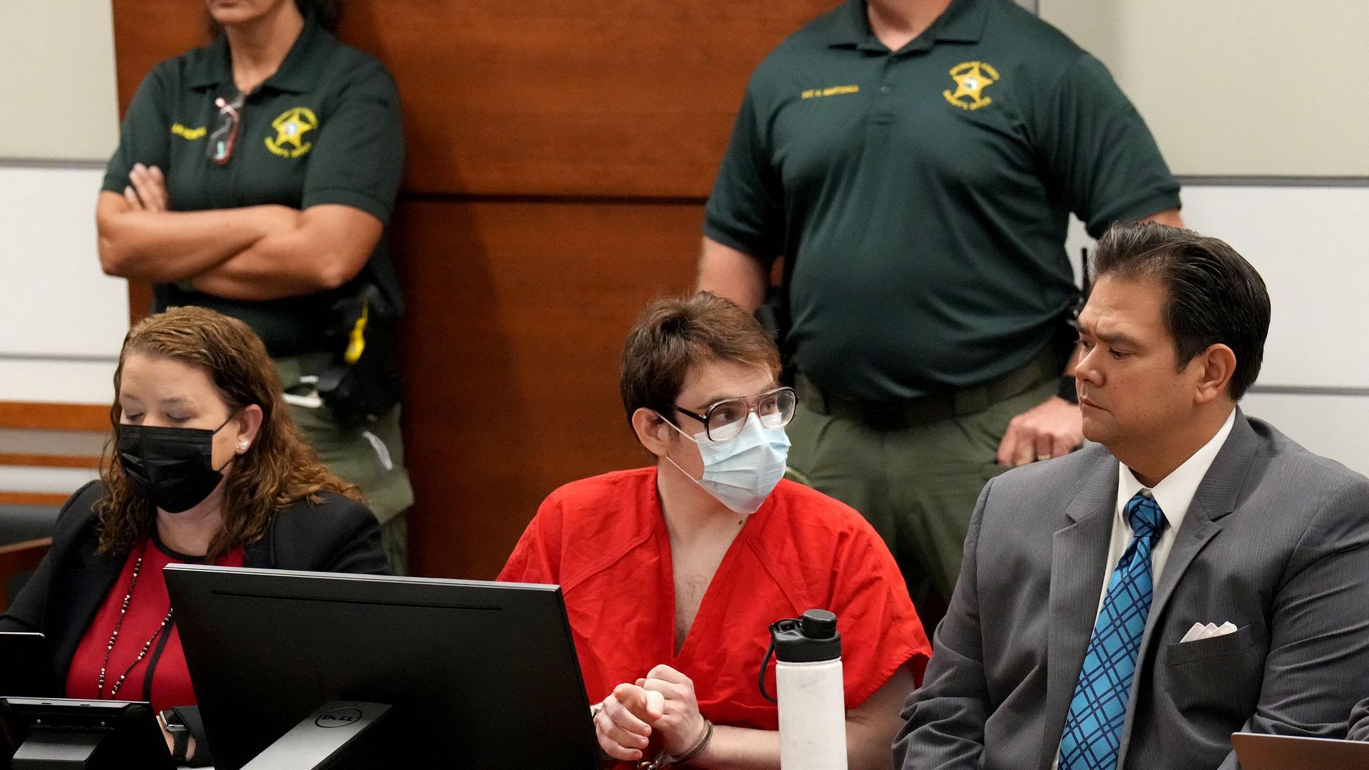 Marjory Stoneman Douglas High School shooter Nikolas Cruz in a courtroom in Fort Lauderdale in October 2022.