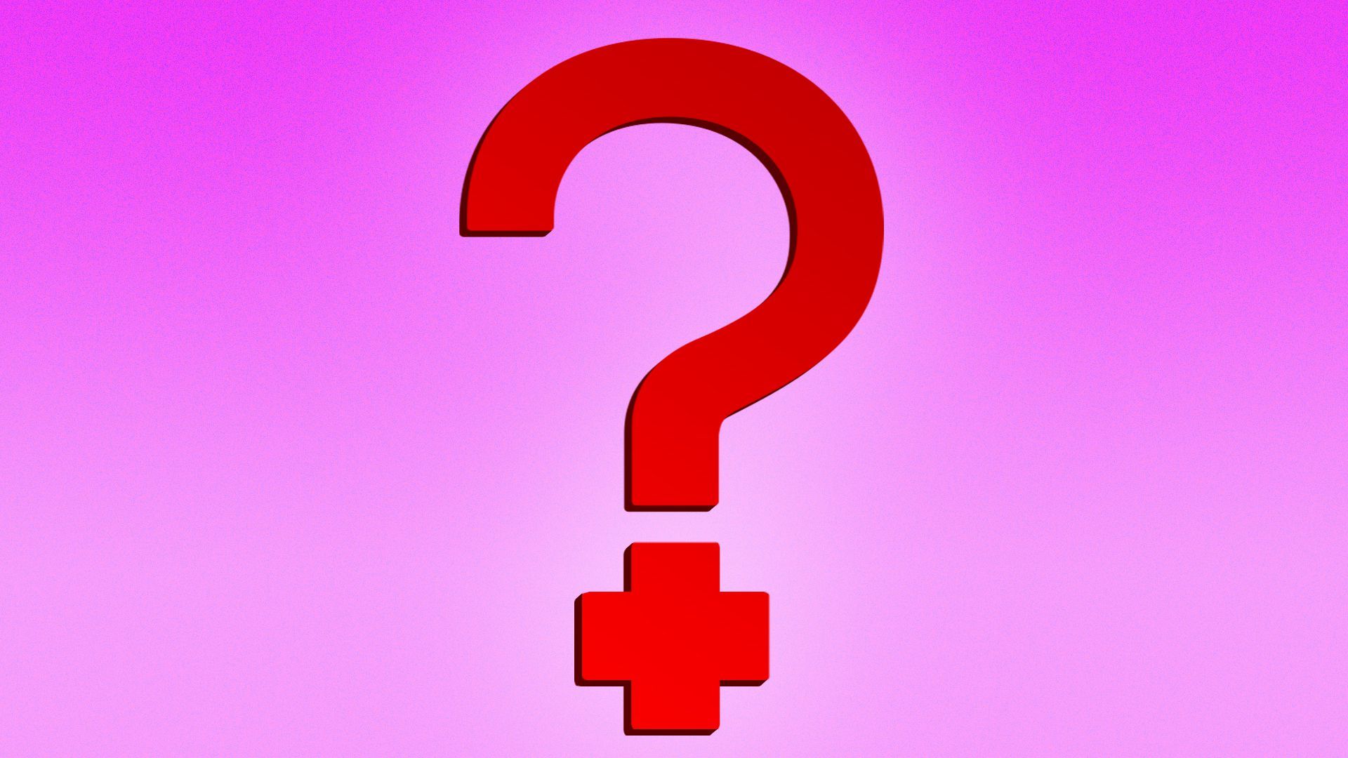 Illustration of a question mark with a dot shaped like a medical cross
