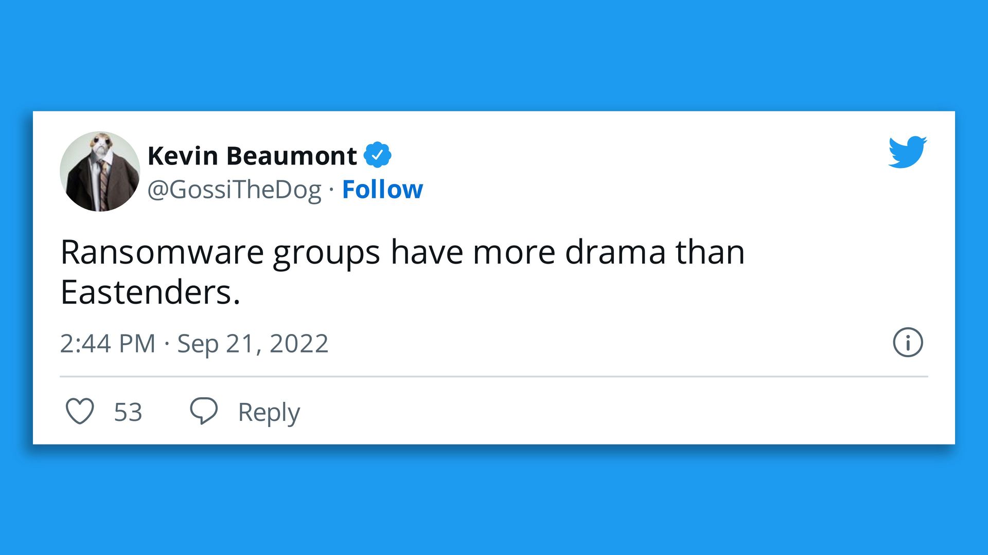 Screenshot of a tweet