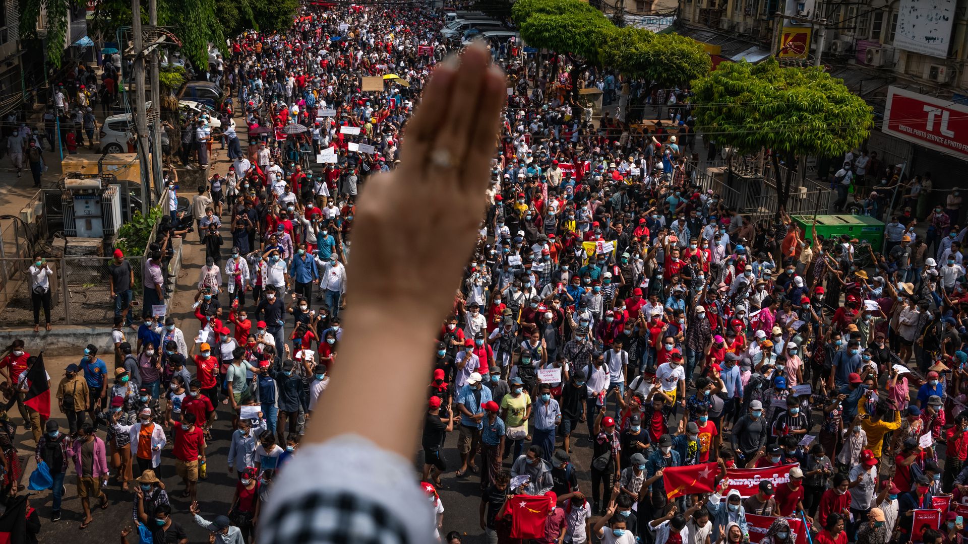 A protest in Myanmar.