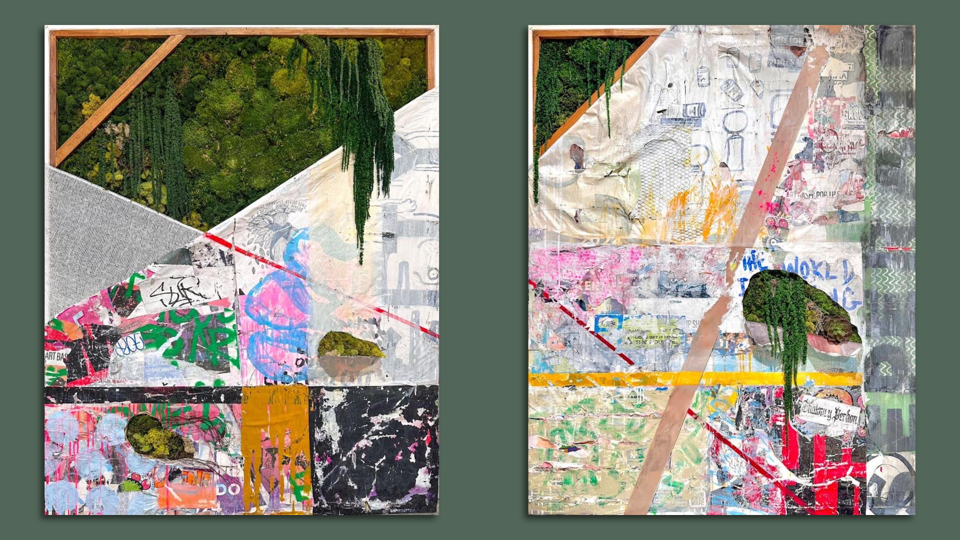 Mixed-media artwork made using natural elements from a tree