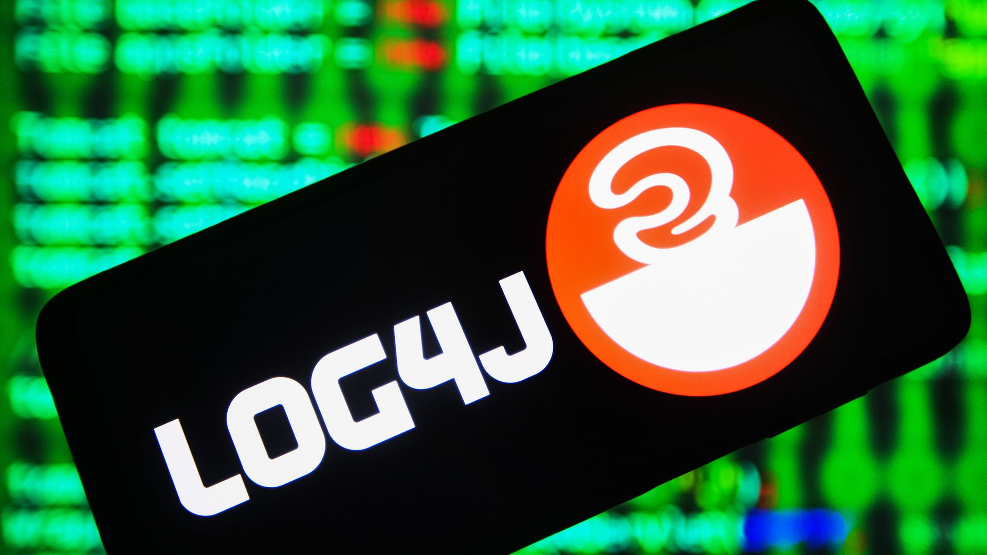 Apache Log4j logo of a Java-based logging utility is seen on a smartphone screen.