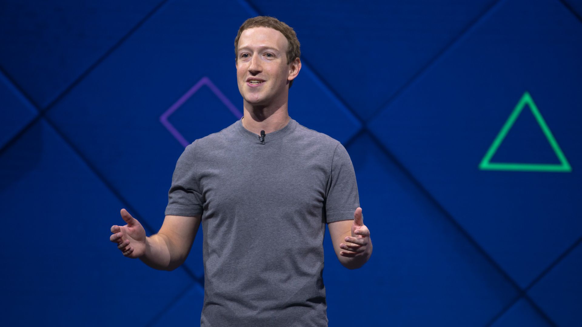 Facebook CEO Mark Zuckerberg, speaking at the F8 conference in 2017.