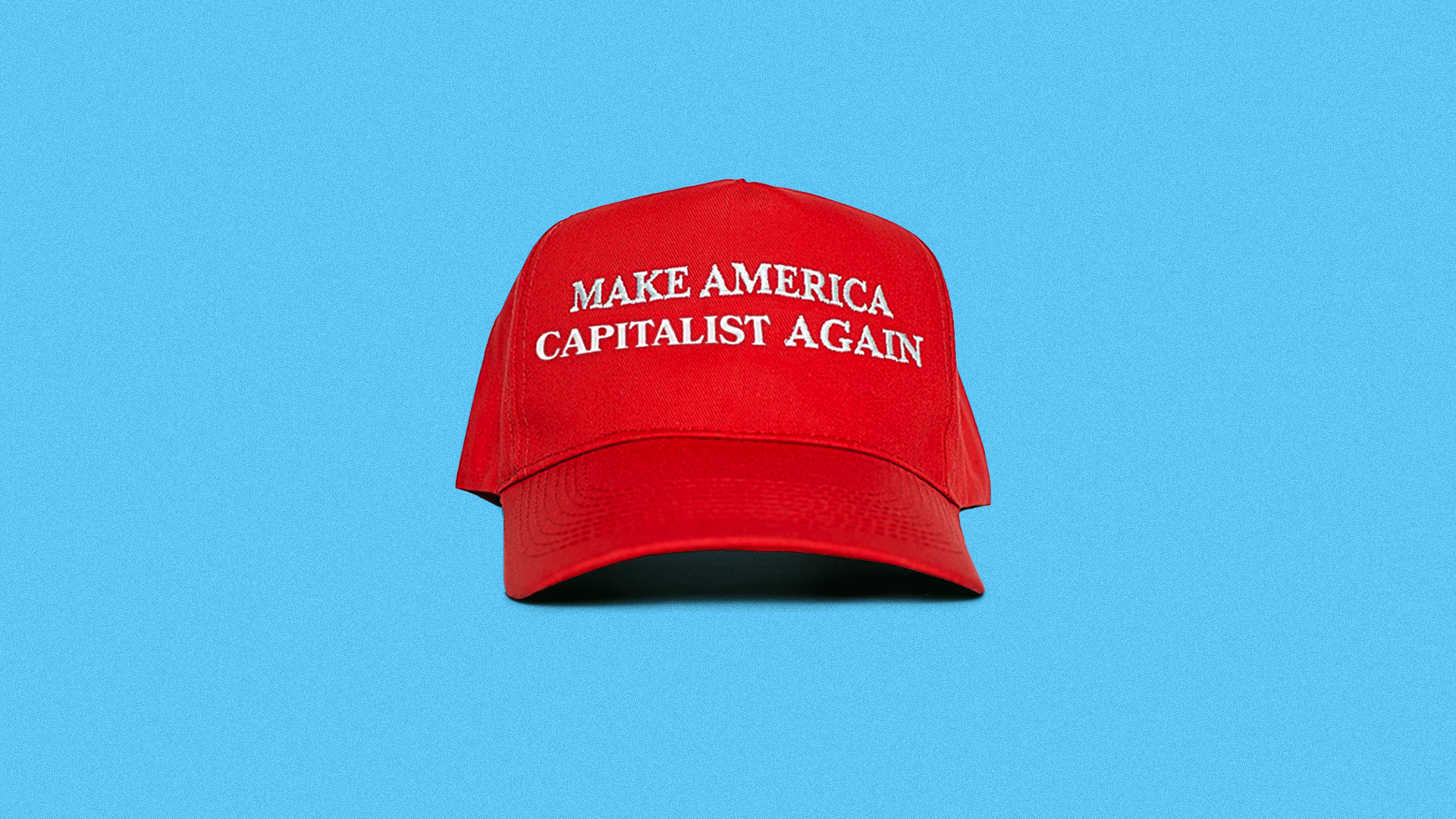 This is an illustration of a Trump hat, with "Make Capitalism Great Again" substituted for the original slogan