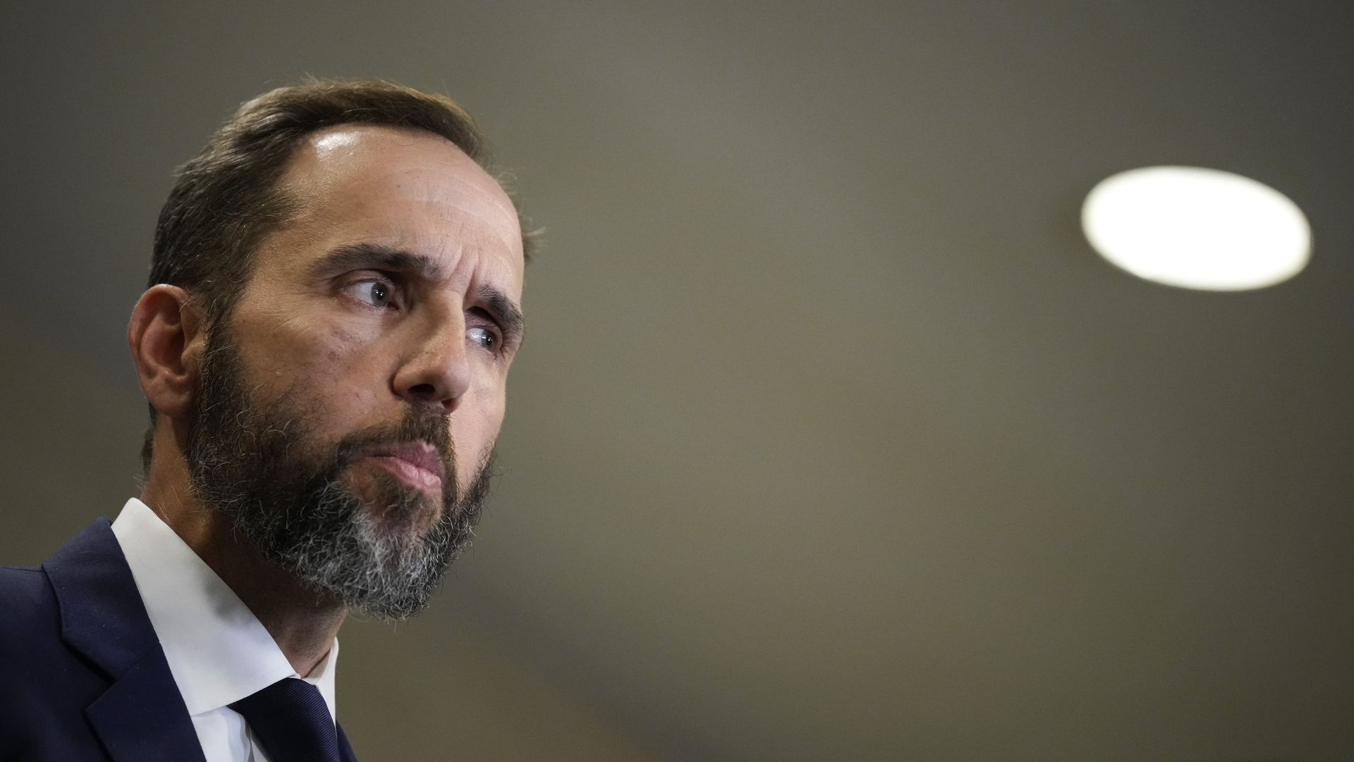  Special Counsel Jack Smith delivers remarks on a recently unsealed indictment including four felony counts against former U.S. President Donald Trump on August 1, 2023 in Washington, DC.