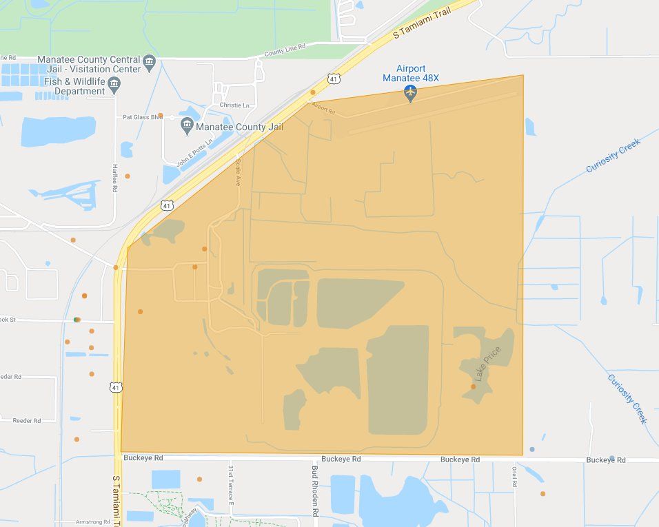 A map of the evacuation zone.