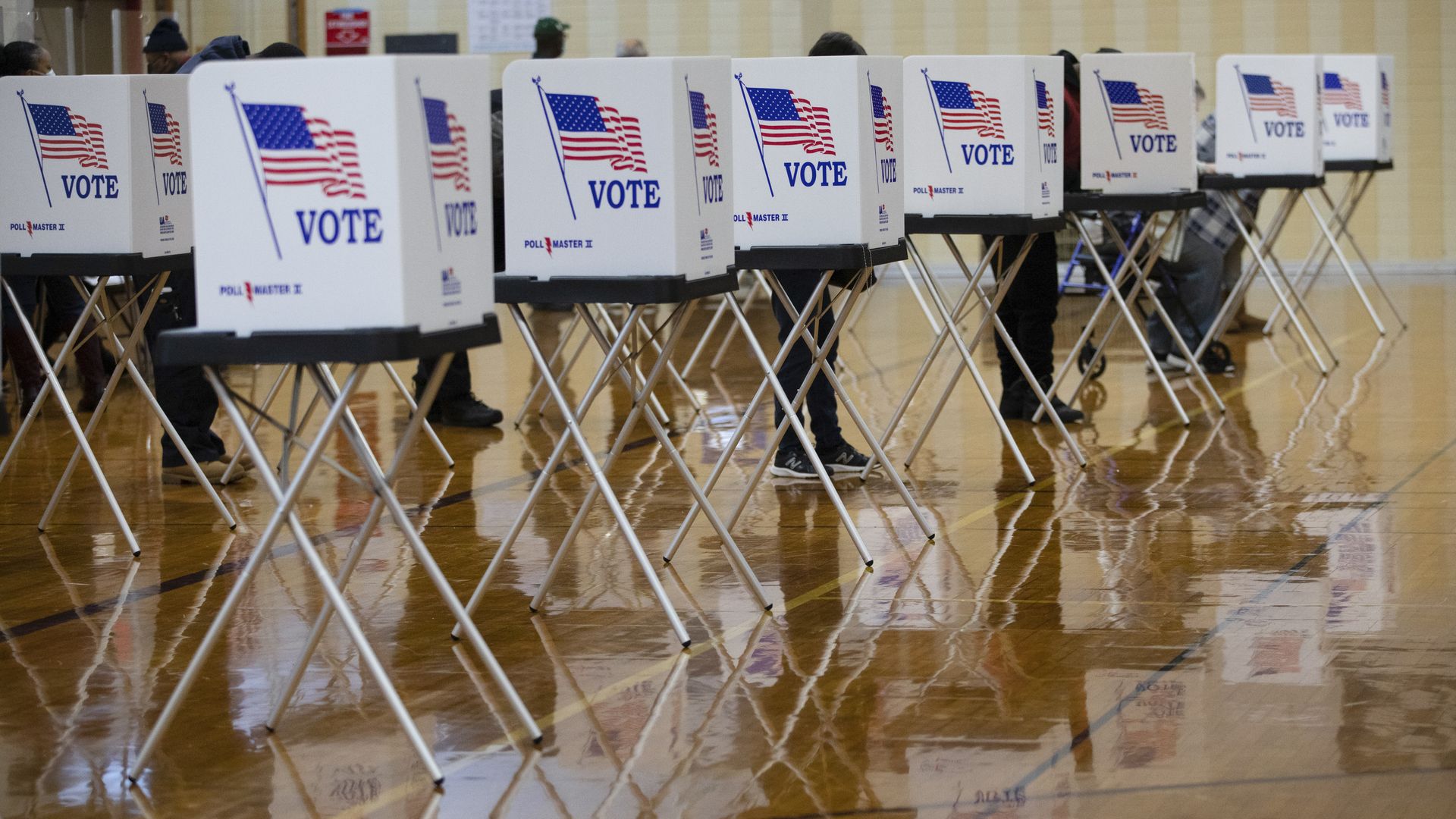 Voters cast ballots at a polling location in Southfield, Michigan, U.S., on Tuesday, Nov. 3, 2020.