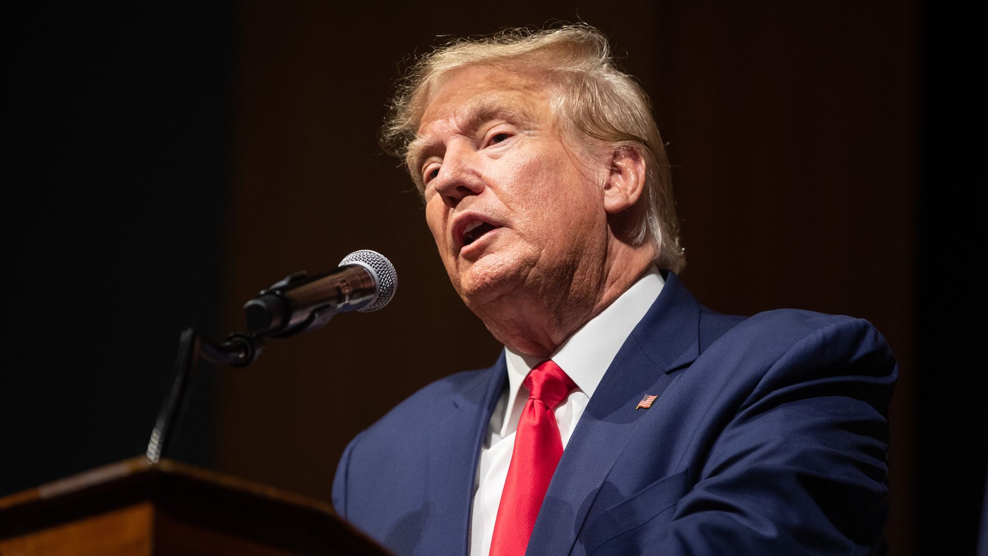 President Donald Trump speaks at the New Hampshire Republican State Committee's Annual Meeting 