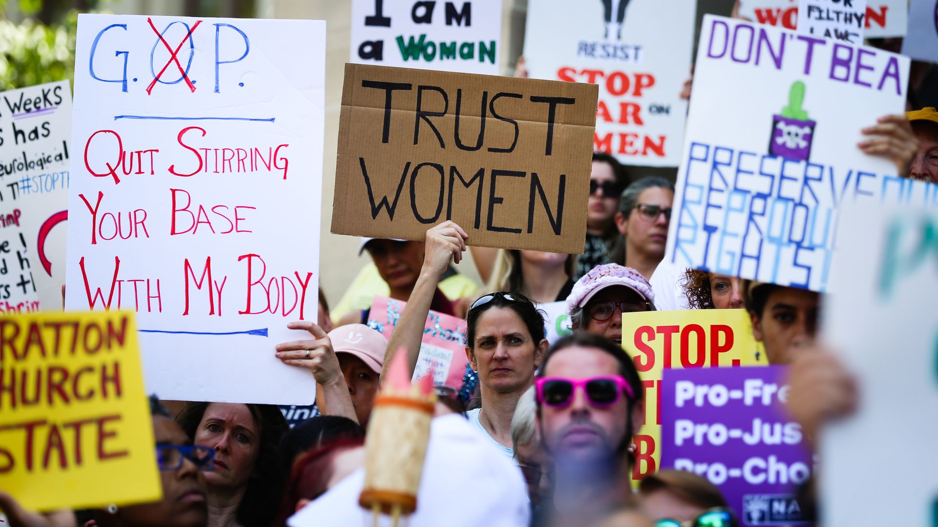 A pro-choice protest in Georgia