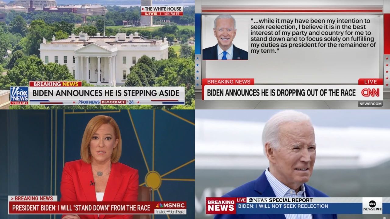 Screenshots of cable news