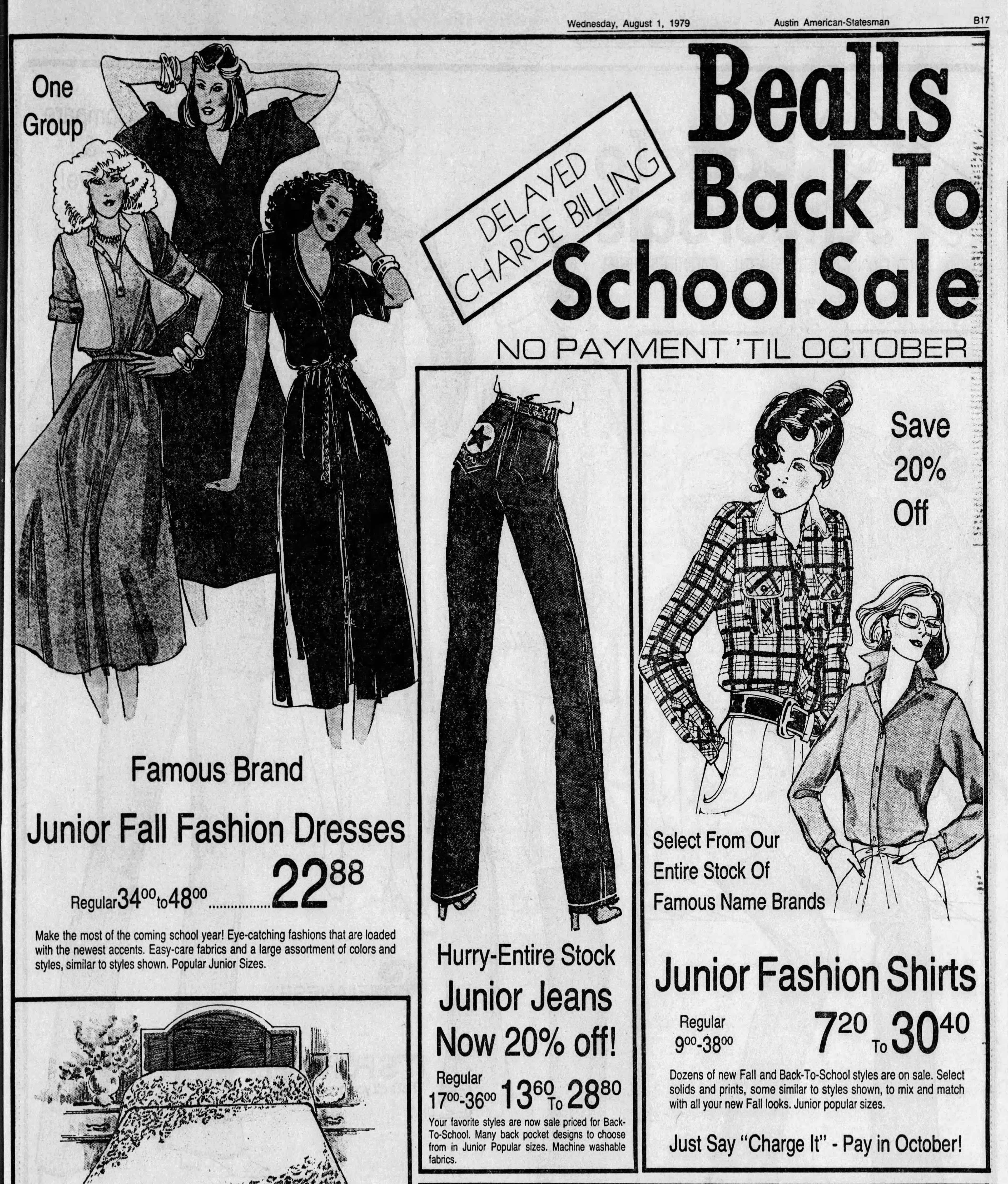 Back to school newspaper advertisement.