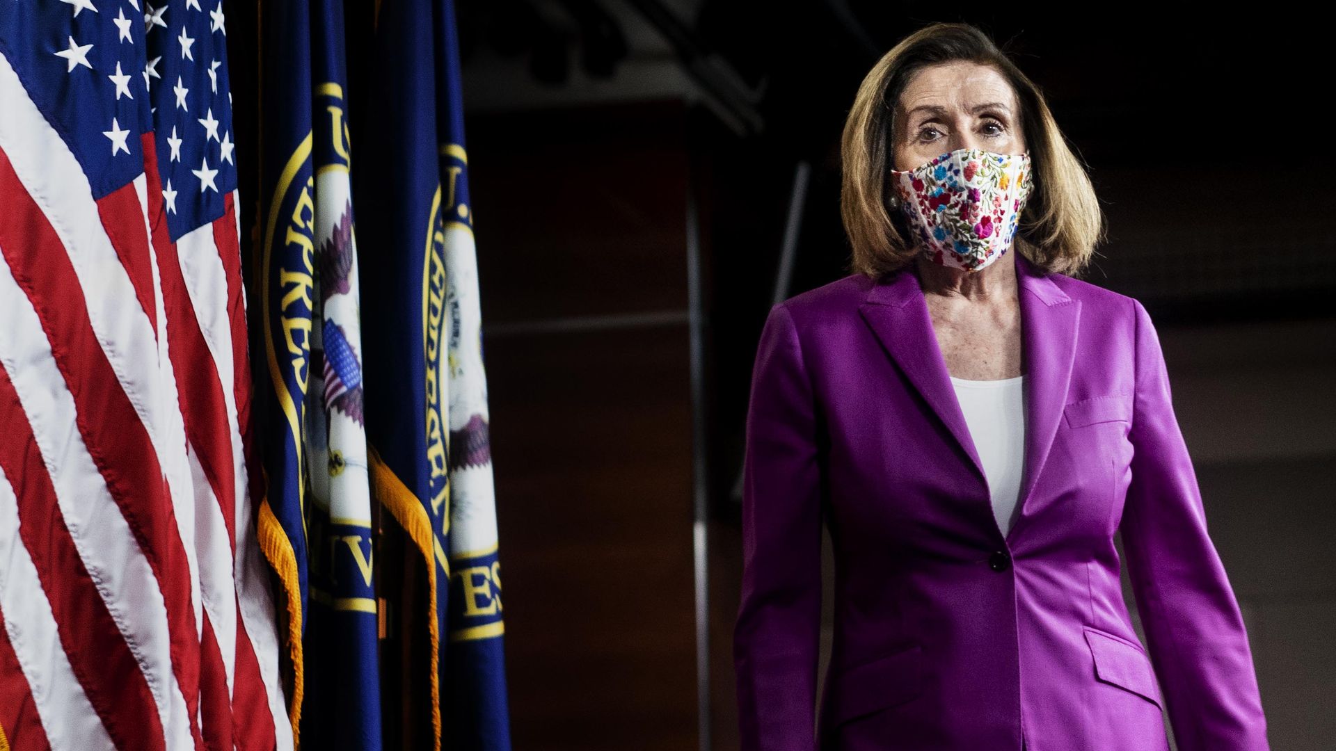 Speaker of the House Nancy Pelosi during a press conference on Capitol Hill in Washington, DC January 7, 2021. 