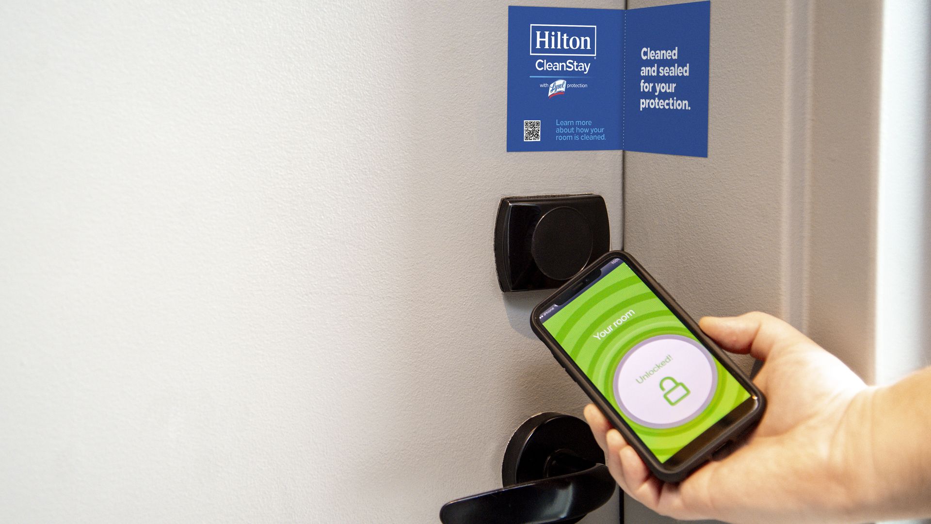 Photo rendering from Hilton of a branded clean room