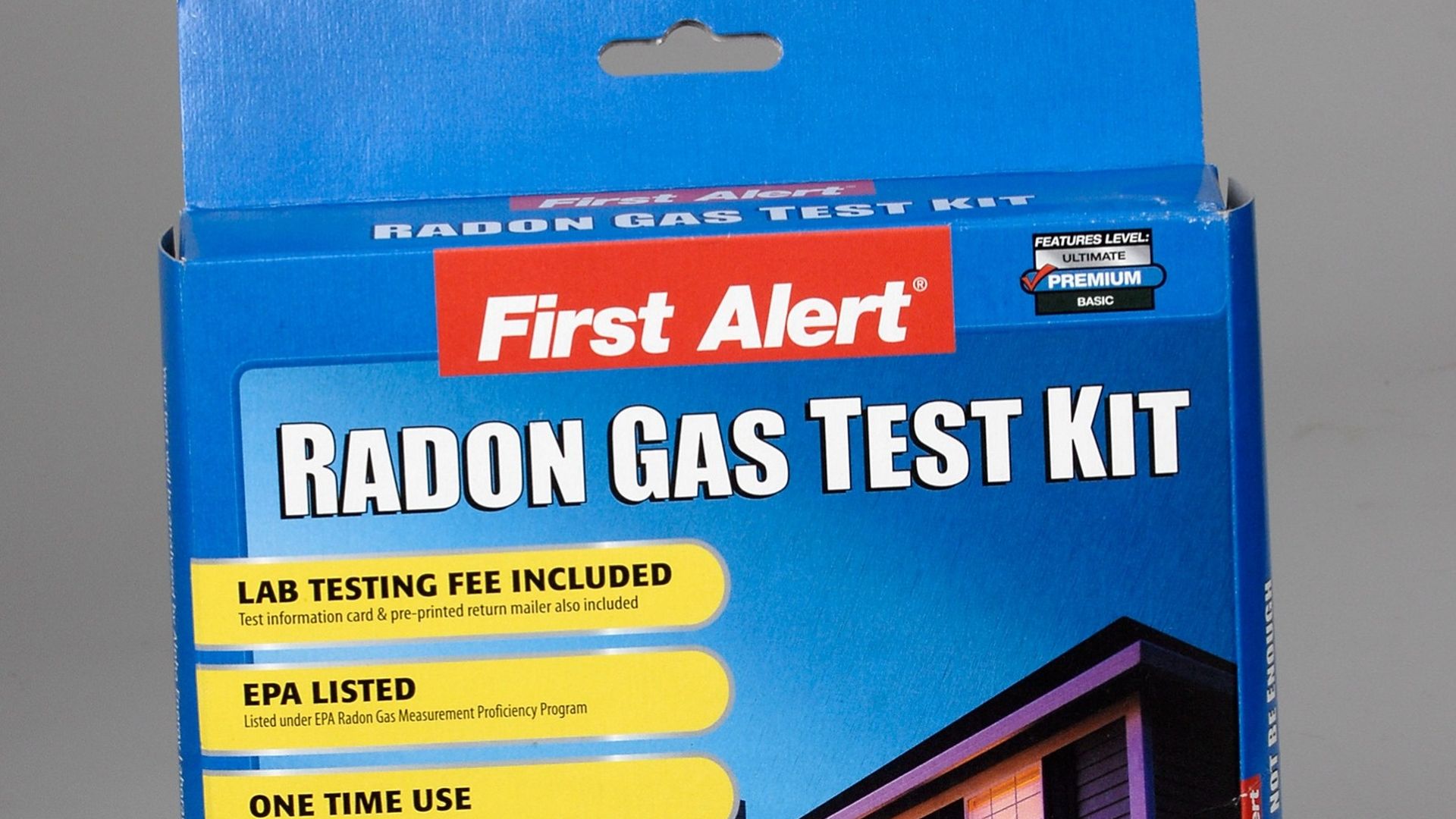 A photo of a radon test kit.