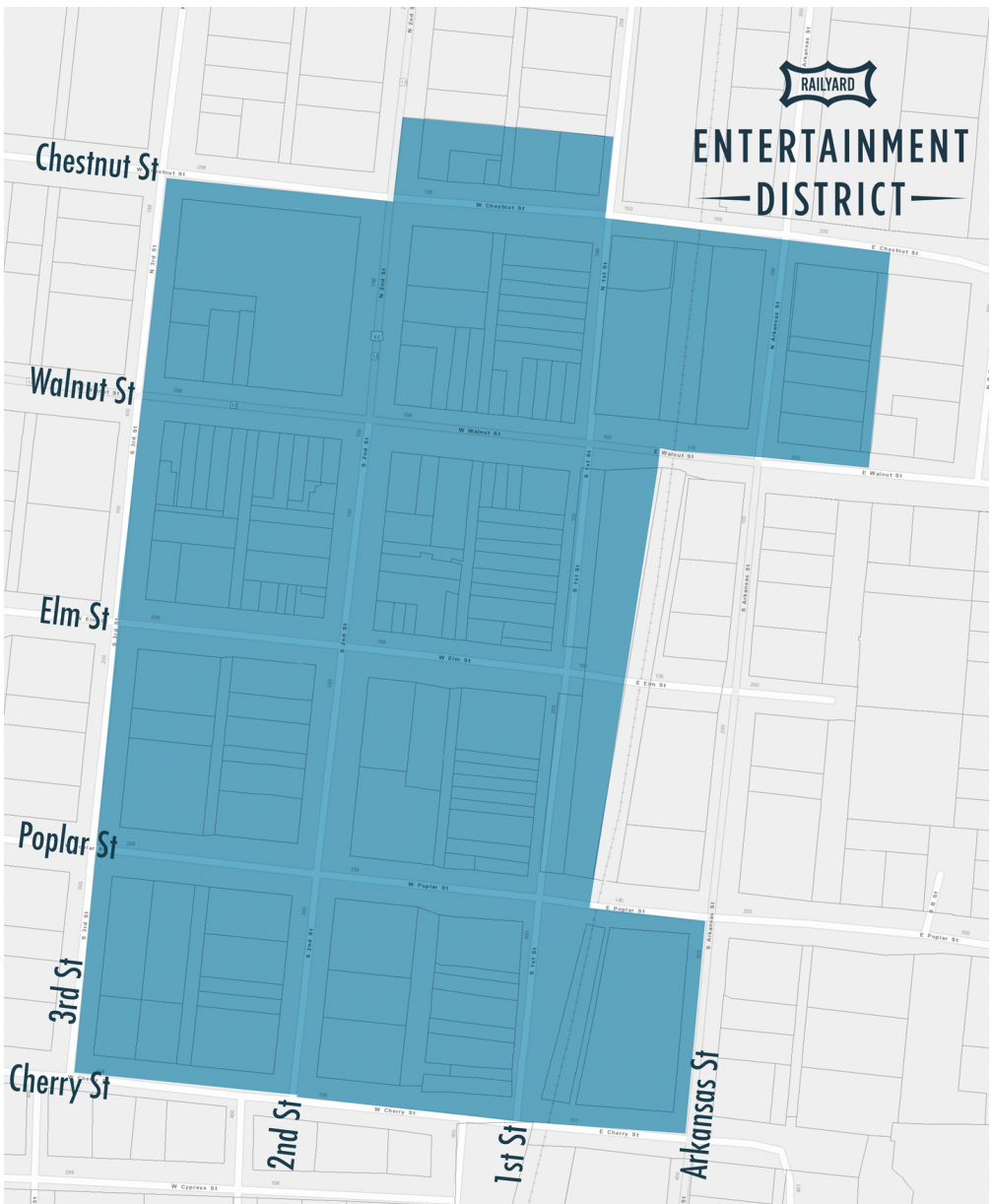map of railyard entertainment district