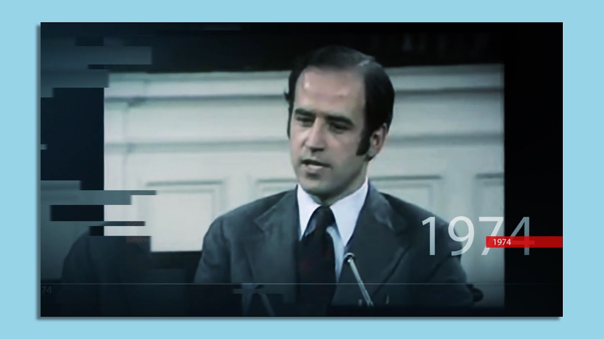 President Biden is seen speaking about bipartisanship in 1974 as part of a new ad campaign.