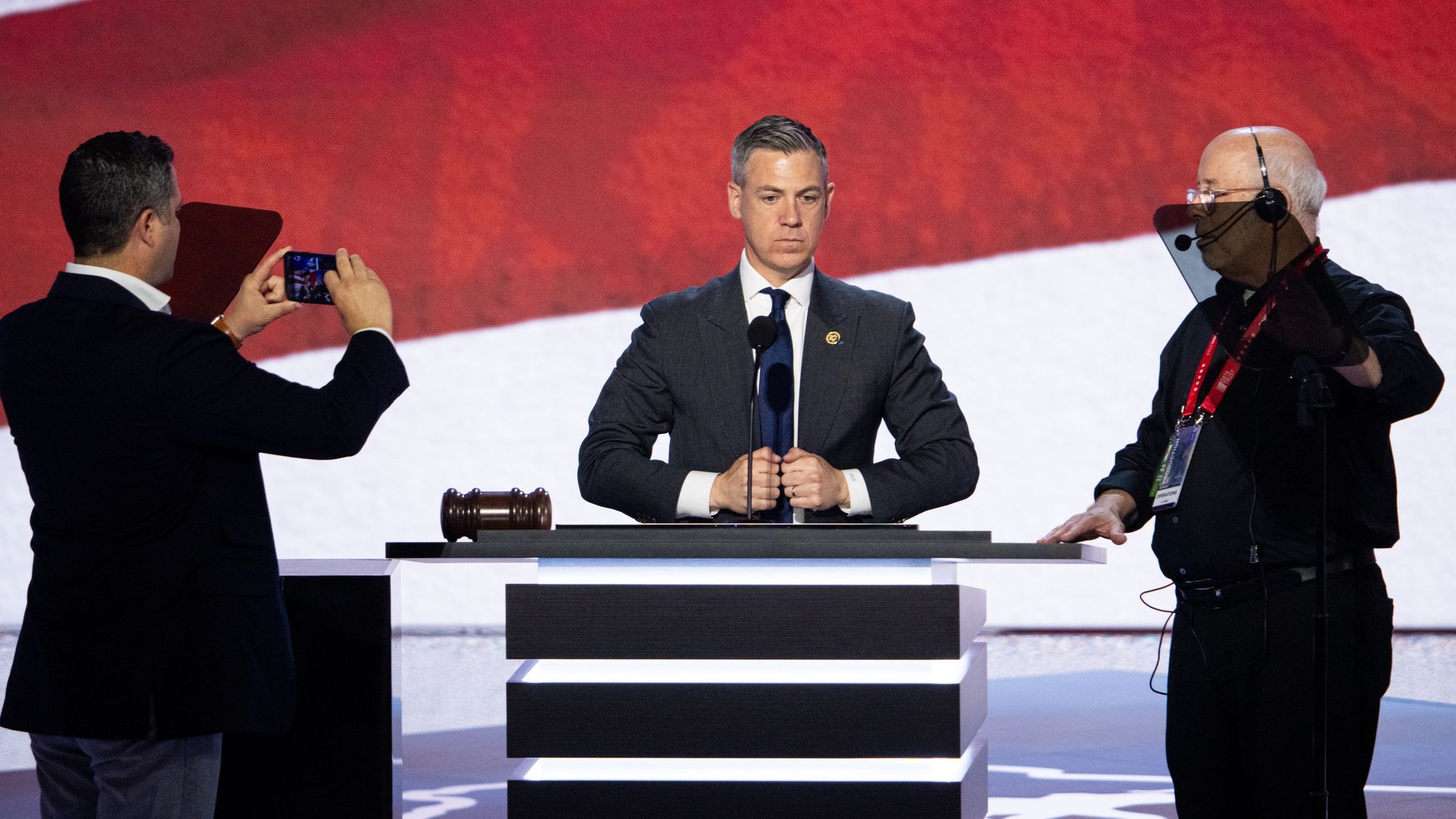 Jim Banks at a podium 