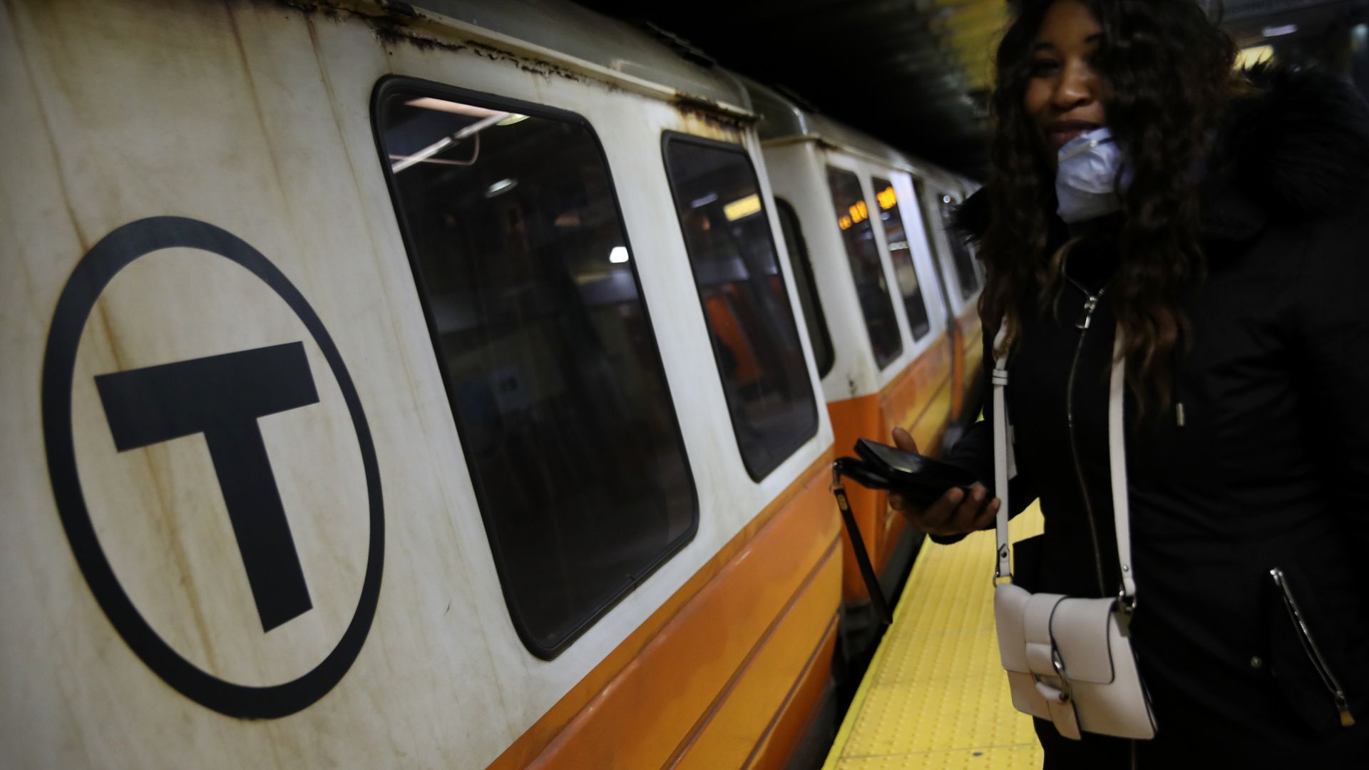 AN MBTA Orange line train