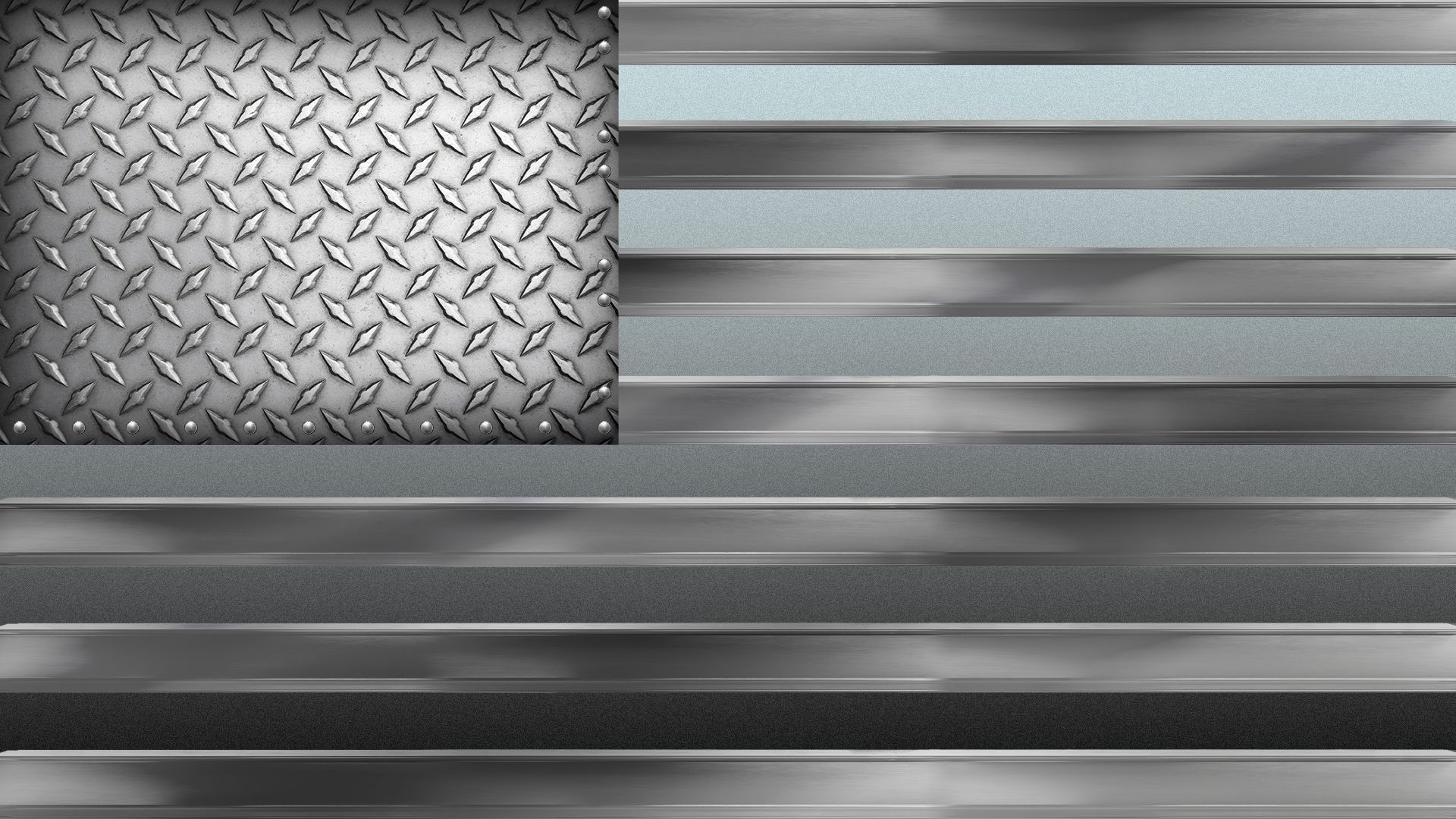 Illustration of an American flag made entirely out of steel beams. 