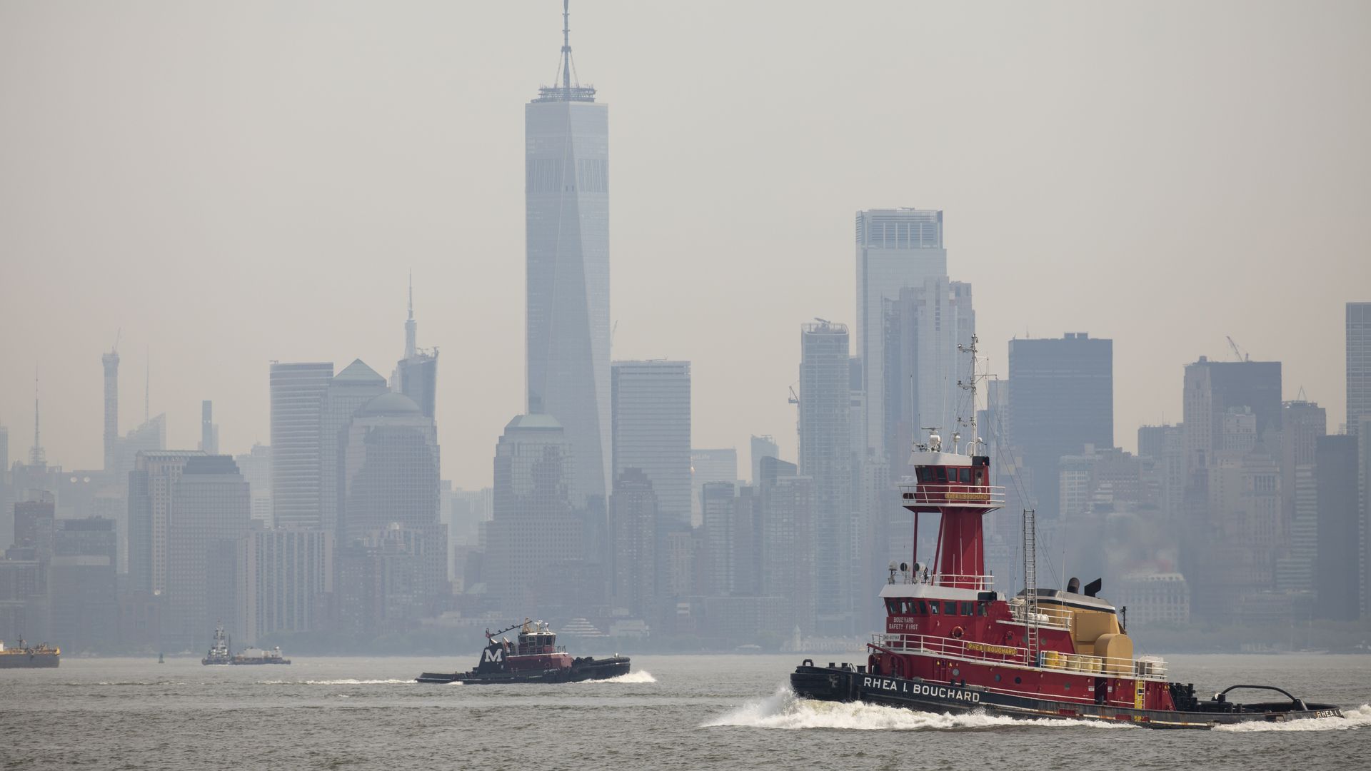 New York City's skyline on a smoggy day