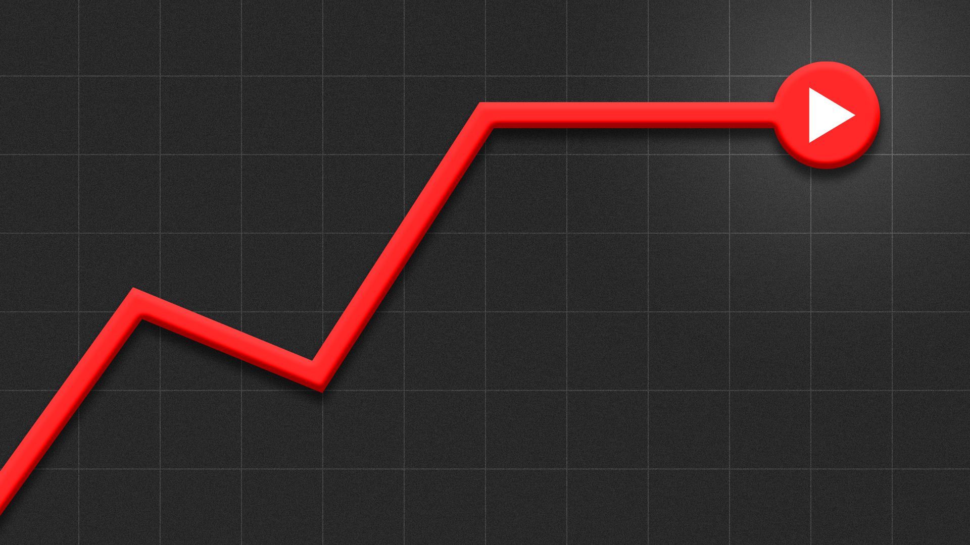 Illustration of a stagnating trendline that looks like a video streaming progress bar.