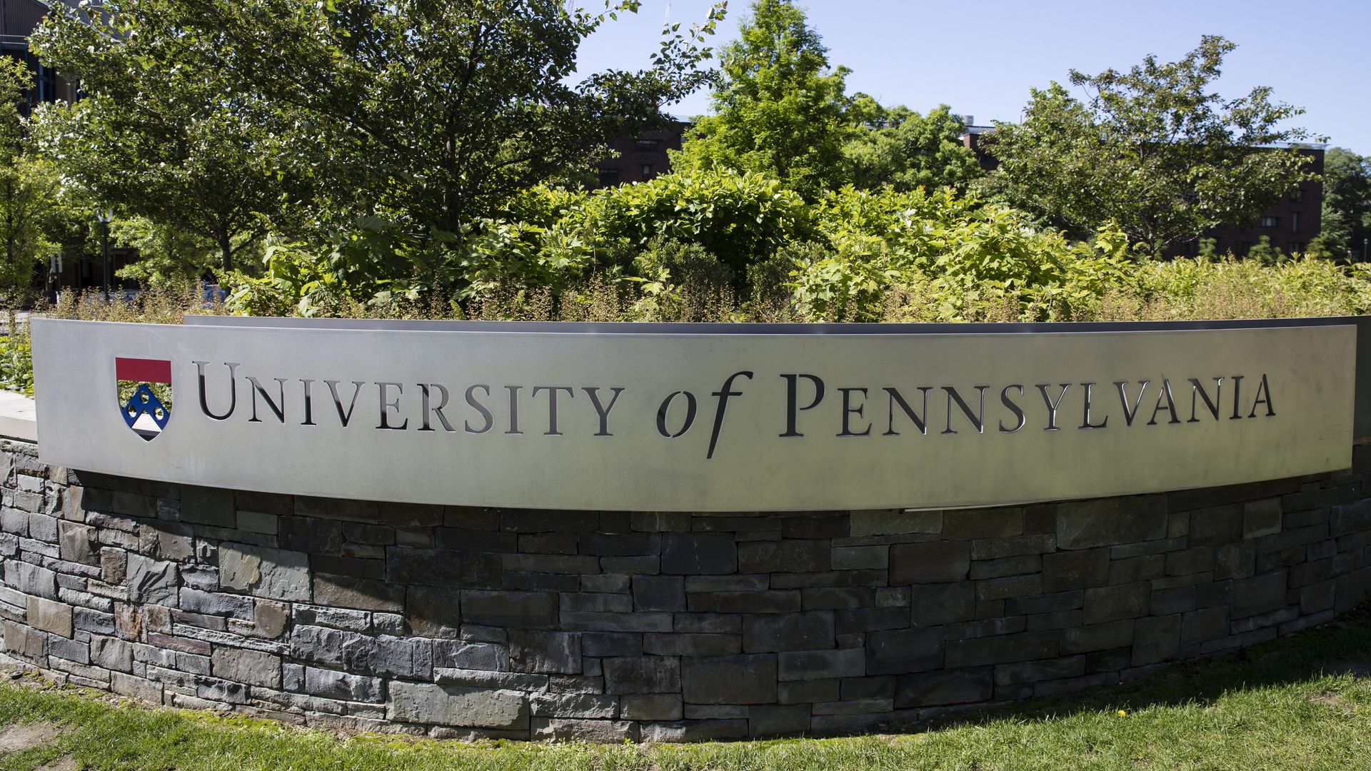 A sign reading "University of Pennsylvania" in Philadelphia .