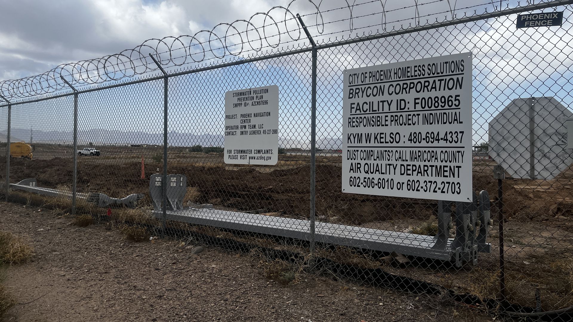 A fenced construction site.
