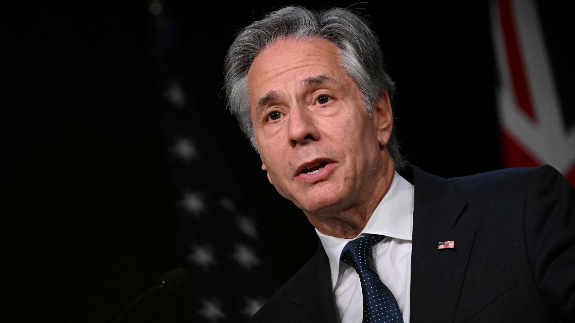 Secretary of State Antony Blinken speaks at a press conference during the 2024 Australia-US Ministerial Consultations at the US Naval Academy in Annapolis, Maryland, August 6, 2024.